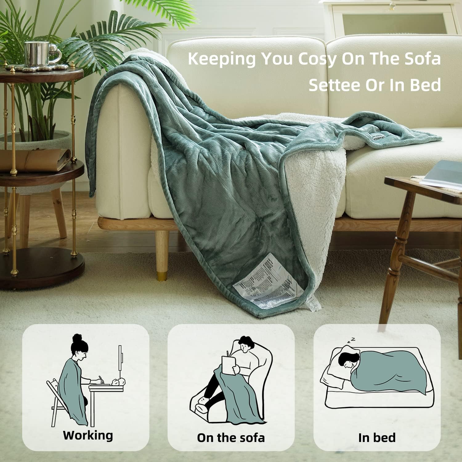 GOTCOZY Heated Blanket Electric Throw 50''X60''- Soft Silky Plush Electric Blanket with 4 Heating Level & 3 Hour Auto Off Heating Blanket, ETL Certified Machine Washable (Rose Dust)