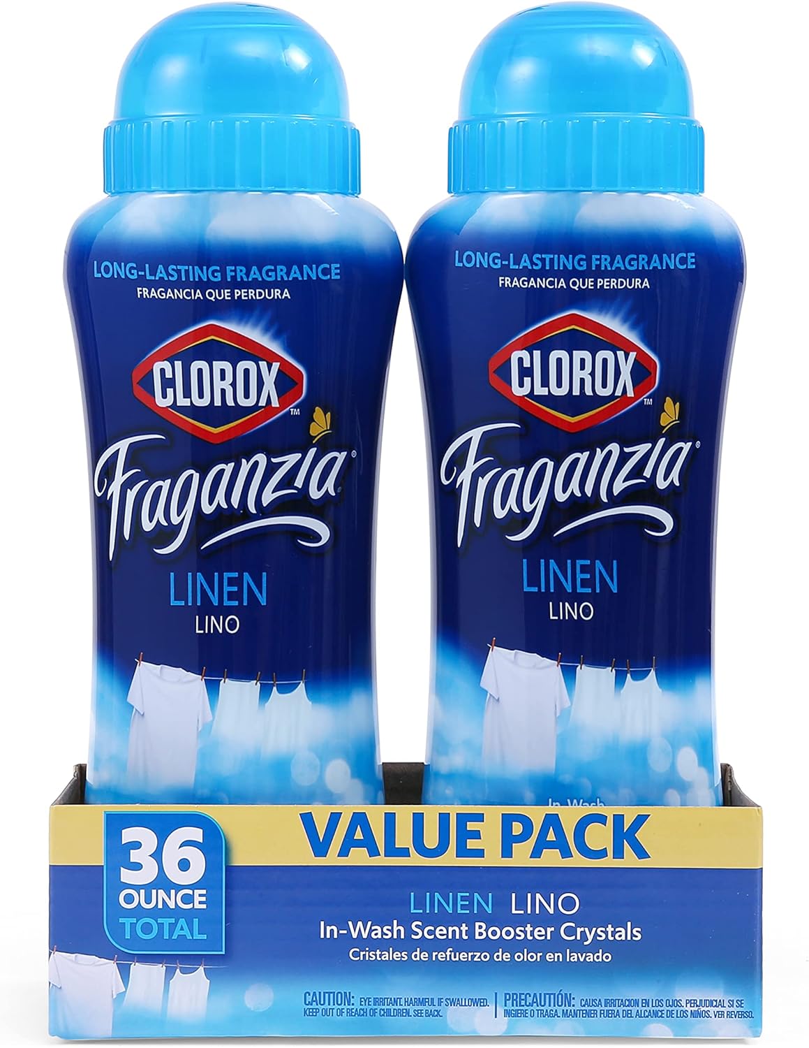 Clorox Fraganzia In-Wash Scent Booster Crystals in Ocean Scent, 18 Oz Twin Pack | Laundry Scent Booster Crystals | In-wash Scent Booster for Fresh Laundry in Ocean Scent 18 Ounce Twin Pack, 36oz