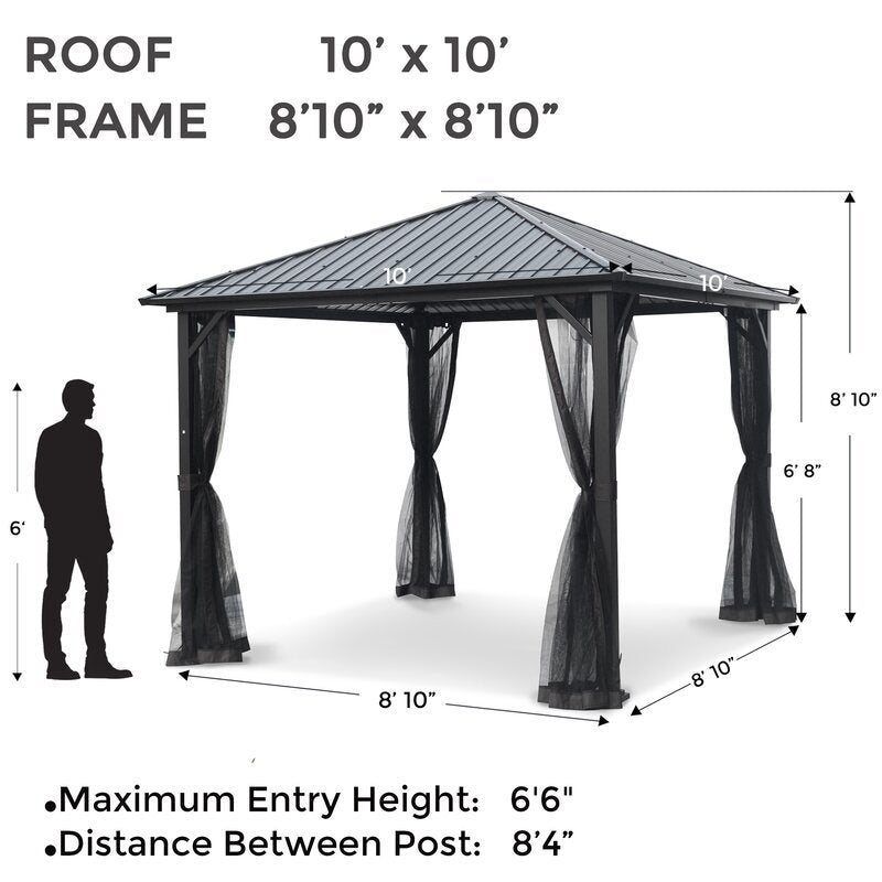 Acuff 10 Ft. W x 10 Ft. D Steel Patio Gazebo
