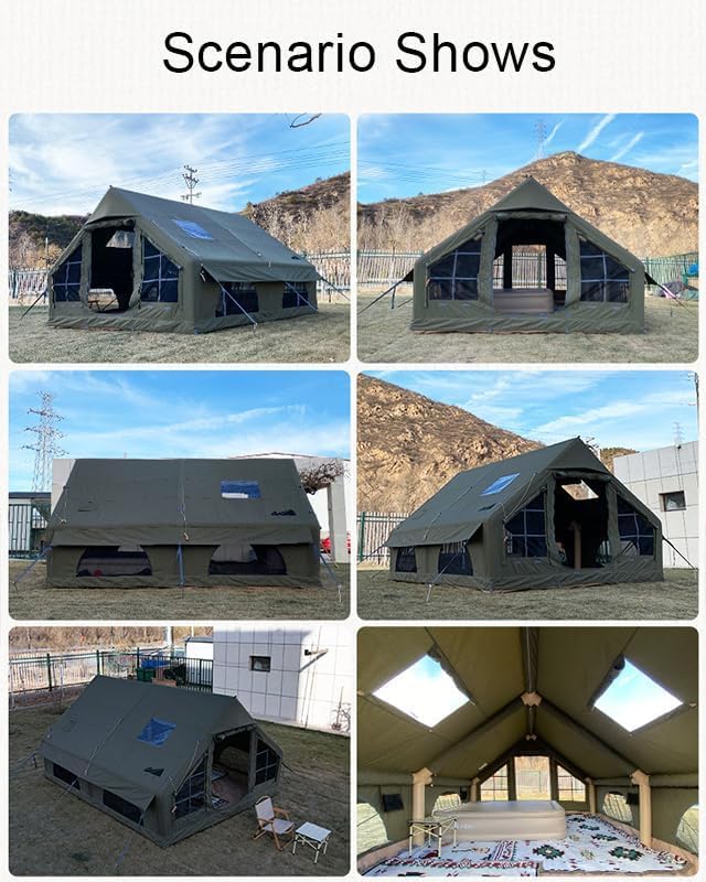 Inflatable Tents with Pump,4 Season Large Pop-Up Tents,Easy Setup