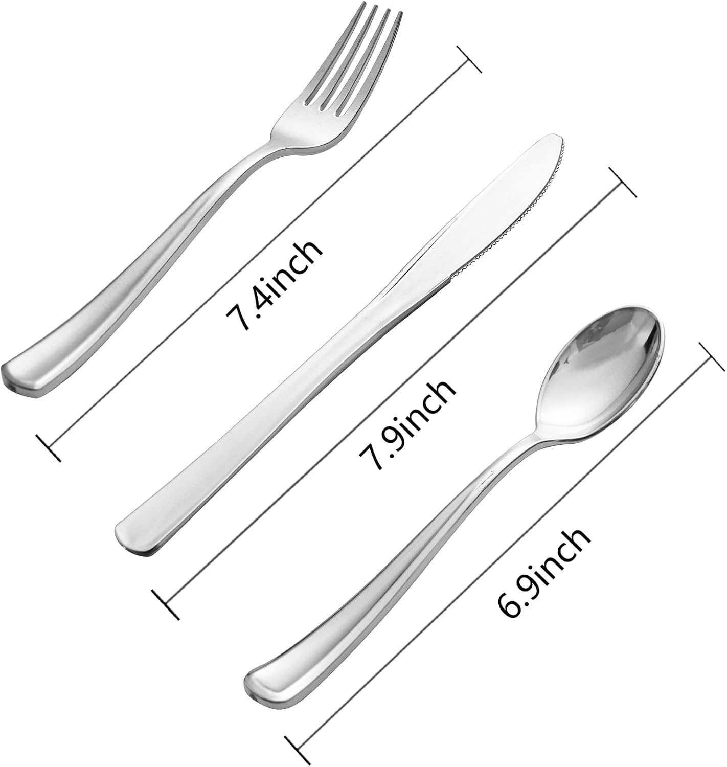 WDF300 Pieces Gold Plastic Silverware - Heavy Duty Disposable Gold Cutlery Set Plastic Gold Silverware Set Plastic Includes 100 Forks, 100 Spoons, 100 Knives