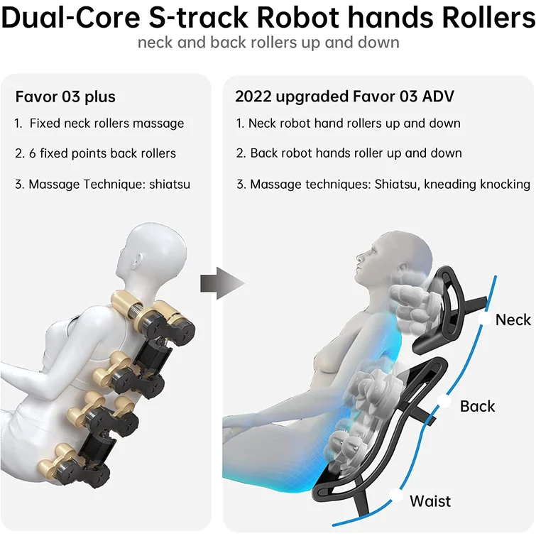 💥Clearance Sale🔥Faux Leather Heated Full Body Massage Chair with Dual-core S Track and APP Control