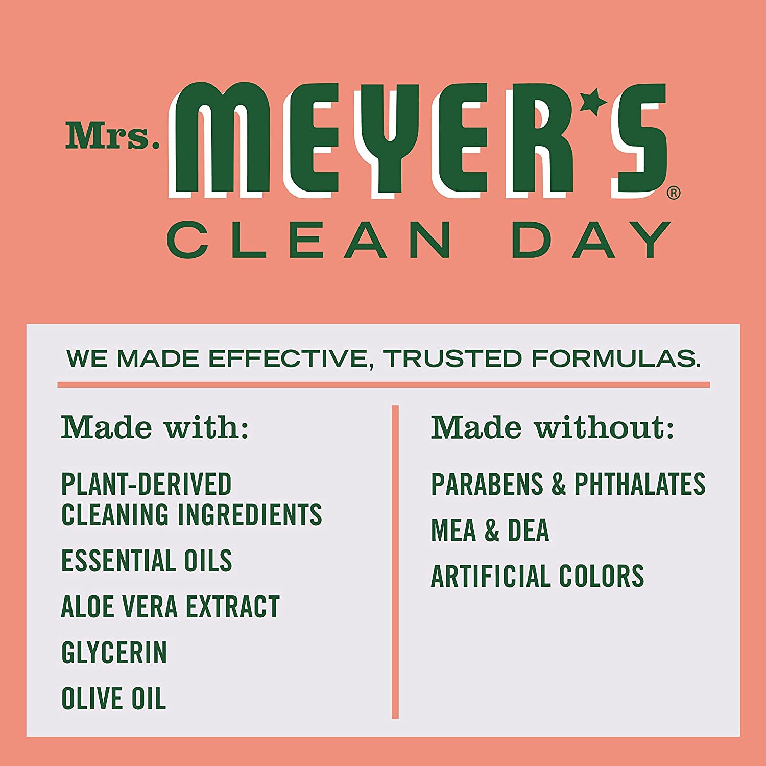 MRS. MEYER'S CLEAN DAY Liquid Hand Soap Refill, Cruelty Free and Biodegradable Formula, Lemon Verbena Scent, 33 oz