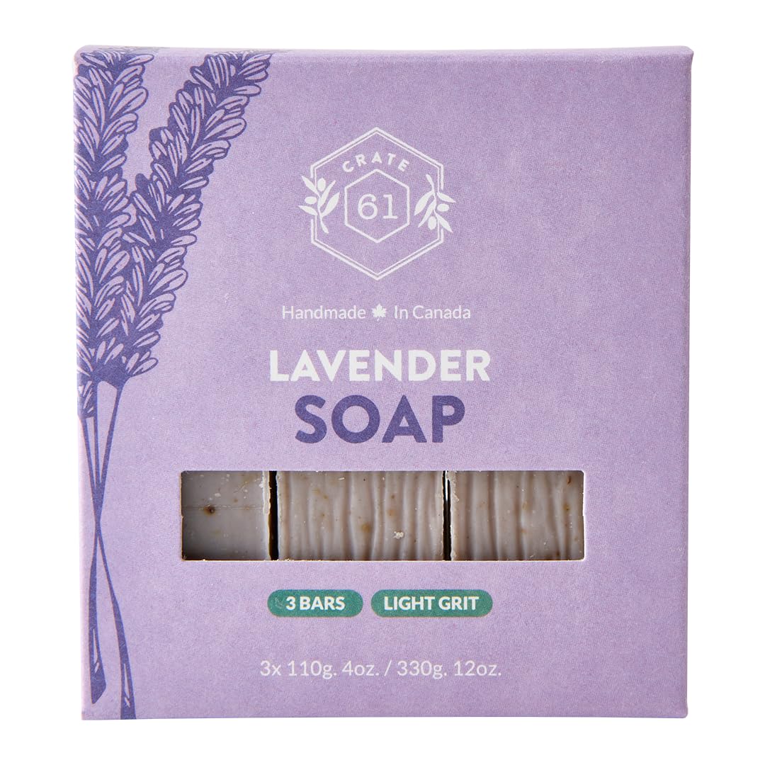 Handmade Vegan Natural Bar Soap Cold Pressed For Face And Body, With Premium Essential Oils, Eucalyptus & Peppermint For Men And Women 3 Pack (Lavender)