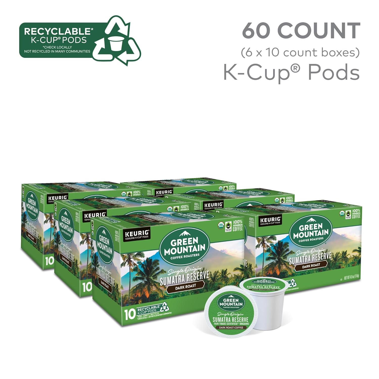 Green Mountain Coffee Roasters Dark Magic Keurig Single-Serve K-Cup Pods, Dark Roast Coffee, 72 Count (6 Packs of 12)