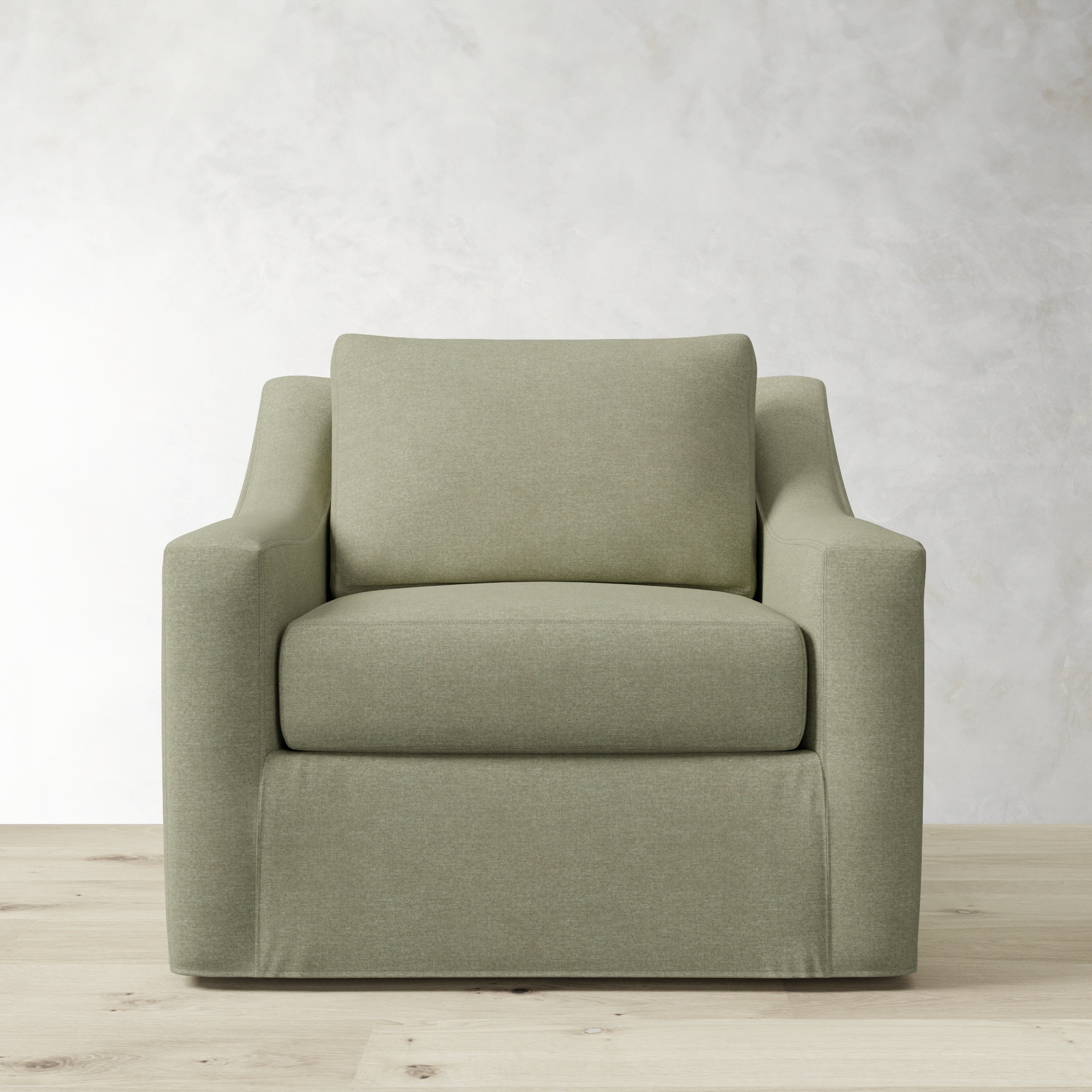 Ghent Slope Arm Slipcovered Swivel Chair