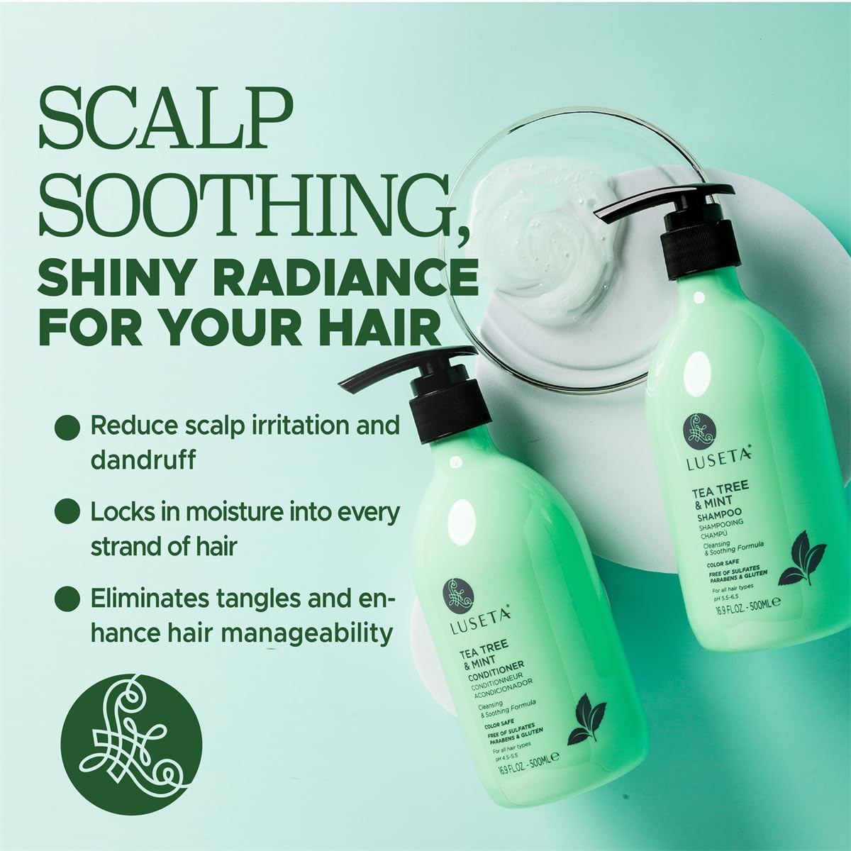 Luseta Biotin Shampoo and Conditioner for HairGrowth - Thickening Shampoo for Thinning Hair andHair Loss - Infused with Argan Oil to Repair DamagedDry Hair - Sulfate Free Paraben Free-2 x 16.9 fl oz