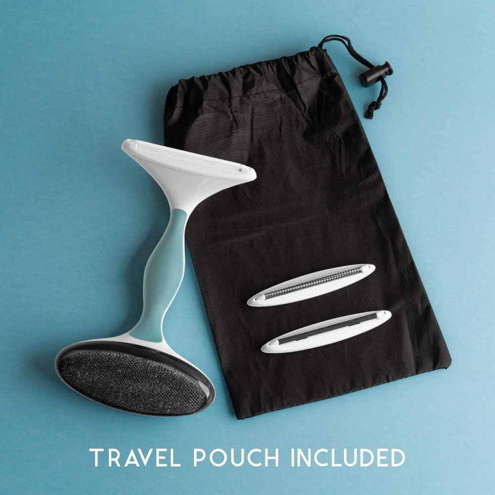 GLEENER Battery-Free Fabric Shaver & Lint Brush | Ultimate Fuzz Remover | Adjustable Depiller Lint Remover for Clothing & Furniture (Slate Blue)