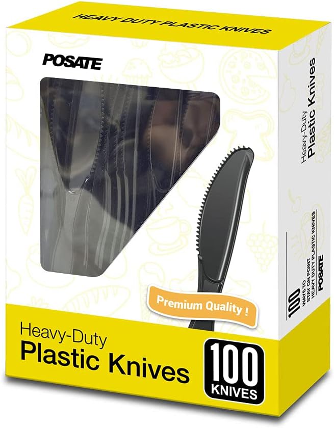 POSATE Clear Knives, Heavy-Duty Crystal (100 Knives)