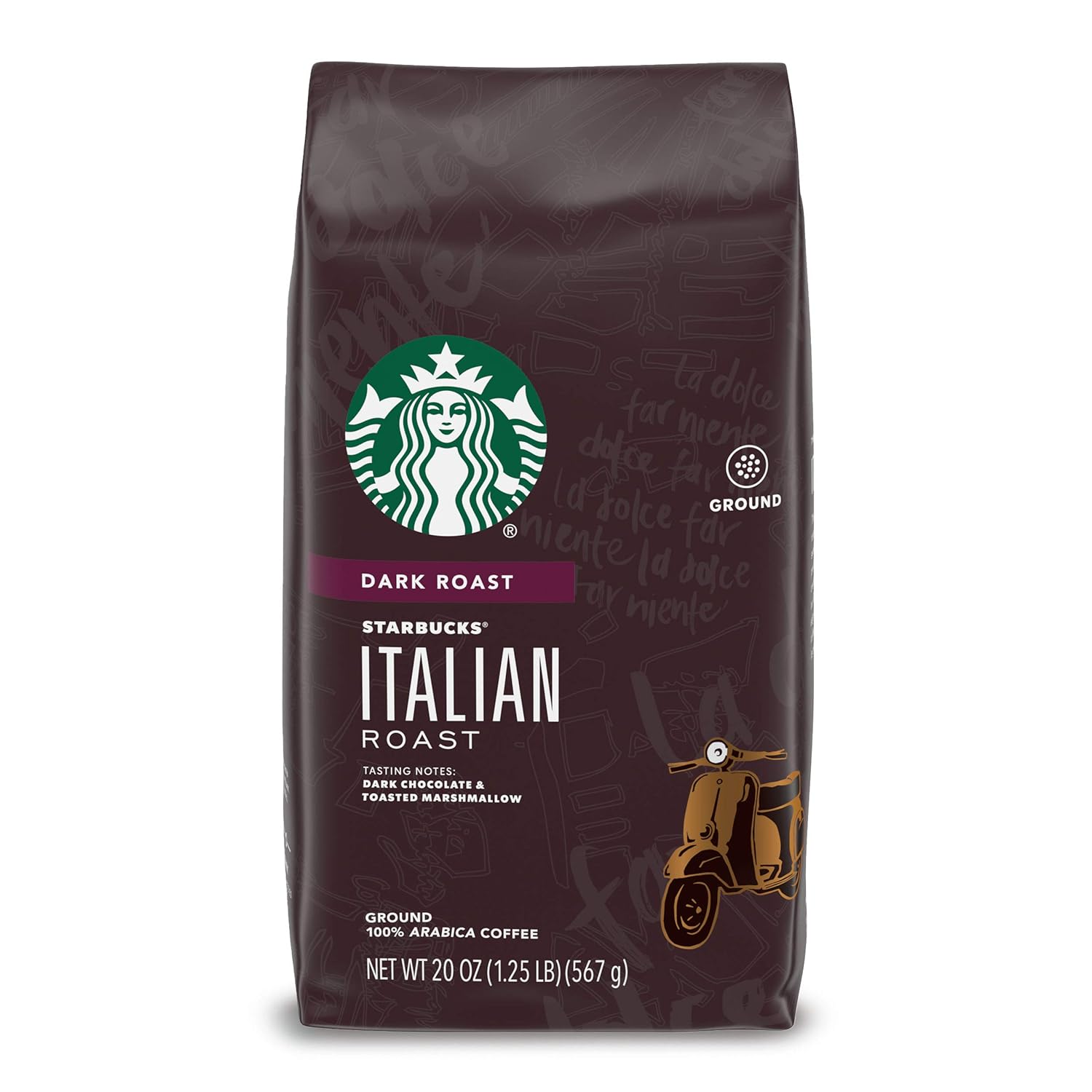 Starbucks Ground Coffee, Dark Roast Coffee, Caffè Verona, 100% Arabica, 1 bag (28 oz)