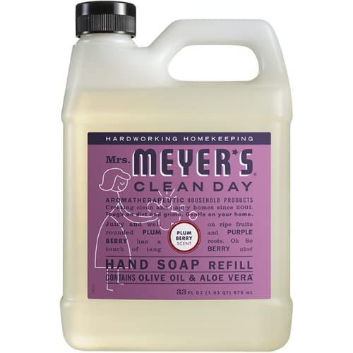 MRS. MEYER'S CLEAN DAY Liquid Hand Soap Refill, Cruelty Free and Biodegradable Formula, Lemon Verbena Scent, 33 oz