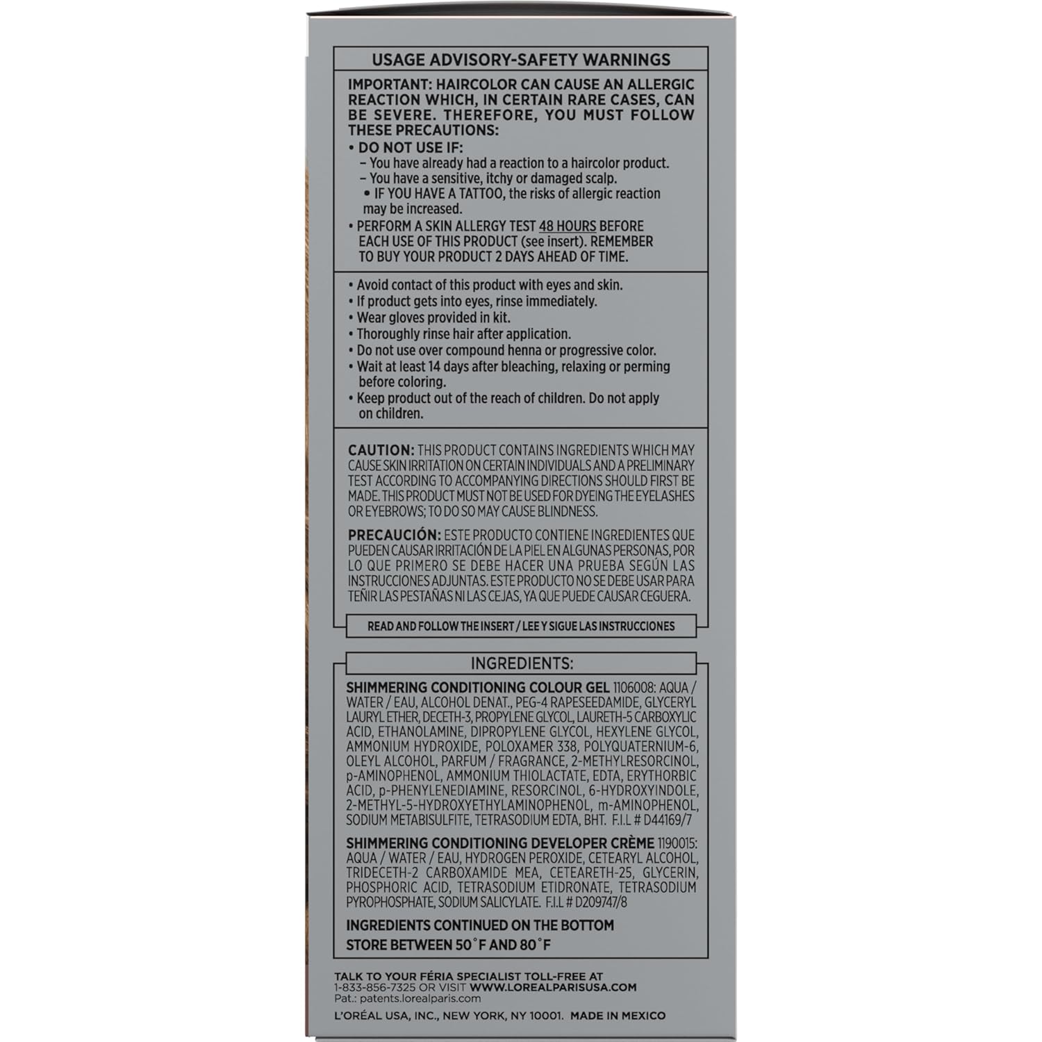 L'Oreal Paris Feria Hyper Platinum Advanced Lightening System Hair Bleach, Lifts Up To 8 Levels, Includes Anti Brass Purple Conditioner, 1 Hair Dye Kit