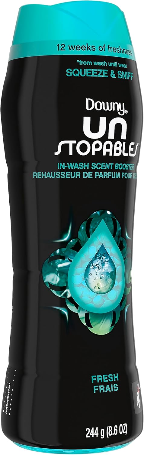 Downy Unstopables In Wash Scent Booster Beads, Fresh Scent, 24 oz, Downy Scent Booster Beads, Unstoppable Laundry Beads, Odor Protection