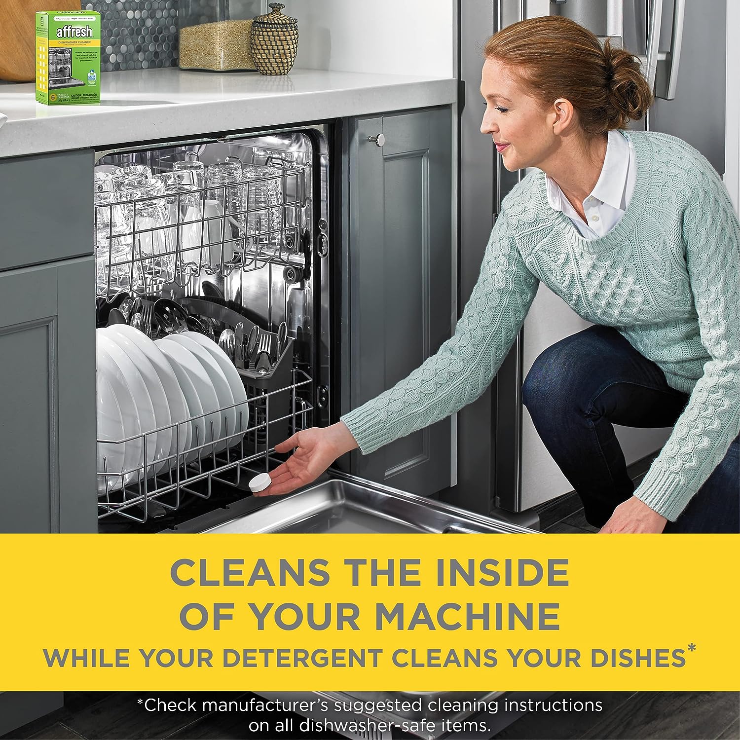 Affresh Dishwasher Cleaner, Helps Remove Limescale and Odor-Causing Residue, 6 Tablets
