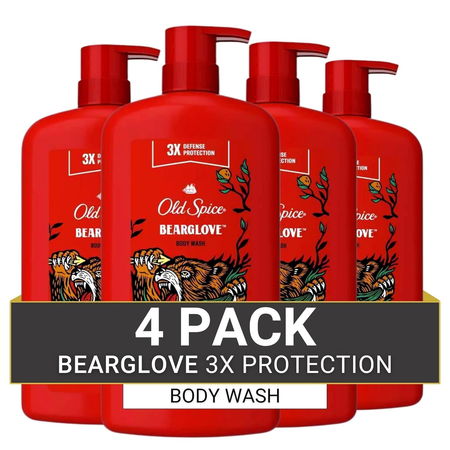 Old Spice Body Wash for Men, 24/7 Shower Fresh with Lasting Scent, Red Collection, Swagger with Cedarwood Scent, 24 fl oz (Pack of 2)