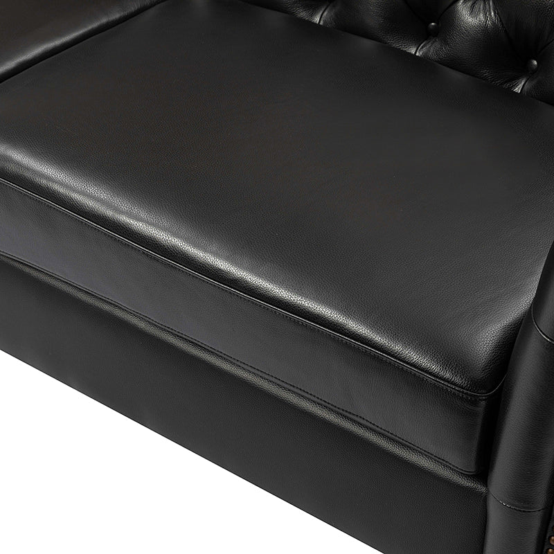 Patricio Tufted Genuine Leather Elegant Design Classic Chesterfield Sofa