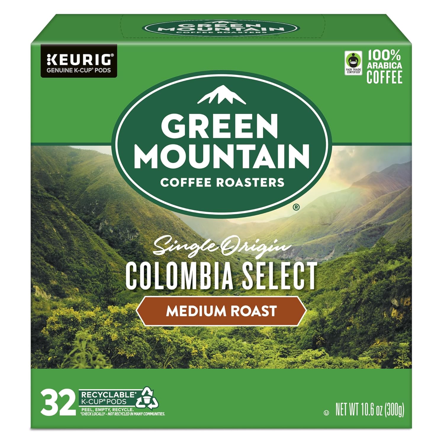 Green Mountain Coffee Roasters Half Caff Keurig Single-Serve K-Cup pods, Medium Roast Coffee, 72 Count (6 Packs of 12)