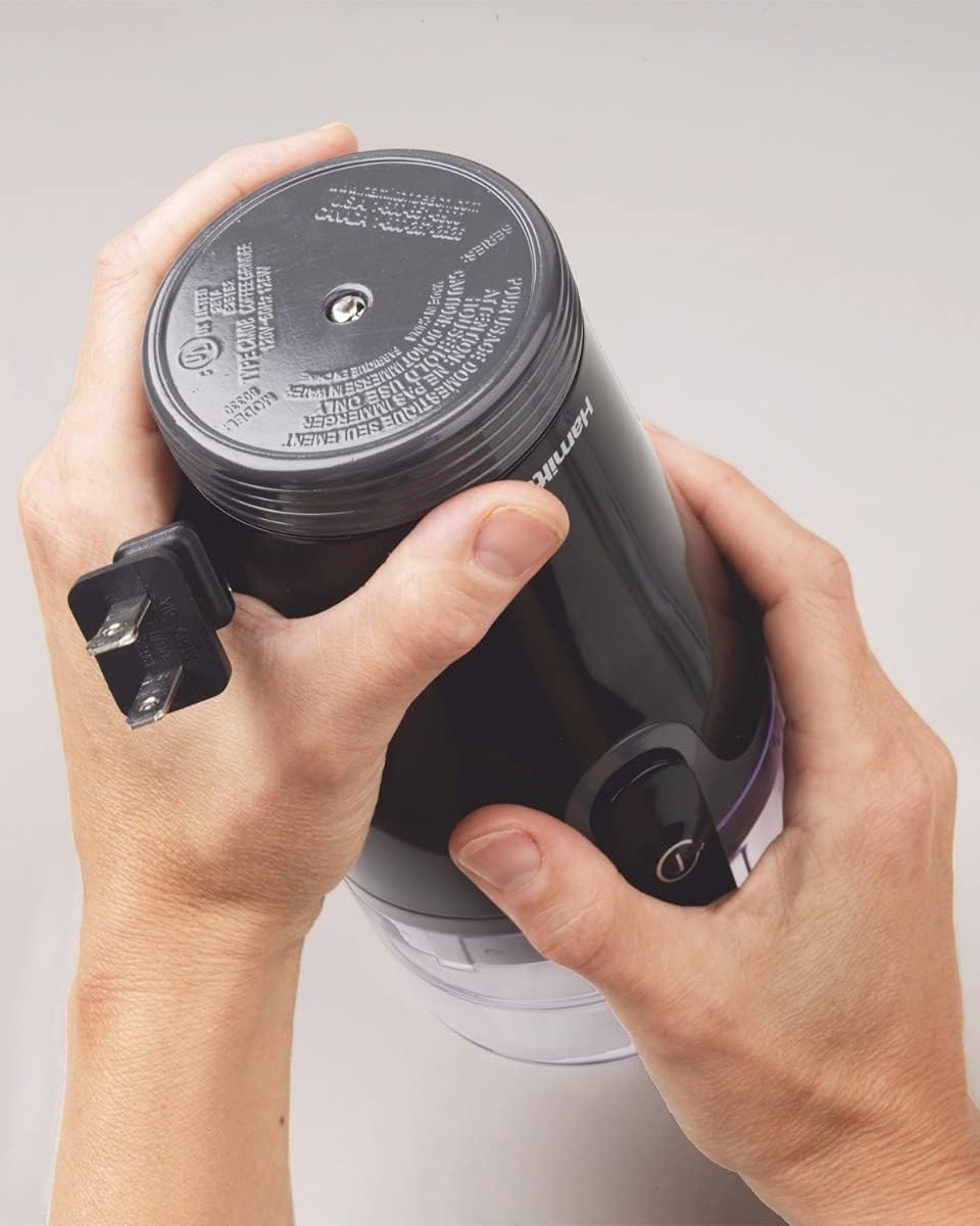 Hamilton Beach Fresh Grind Electric Coffee Grinder for Beans, Spices and More, Stainless Steel Blades, Removable Chamber, Makes up to 12 Cups, Black