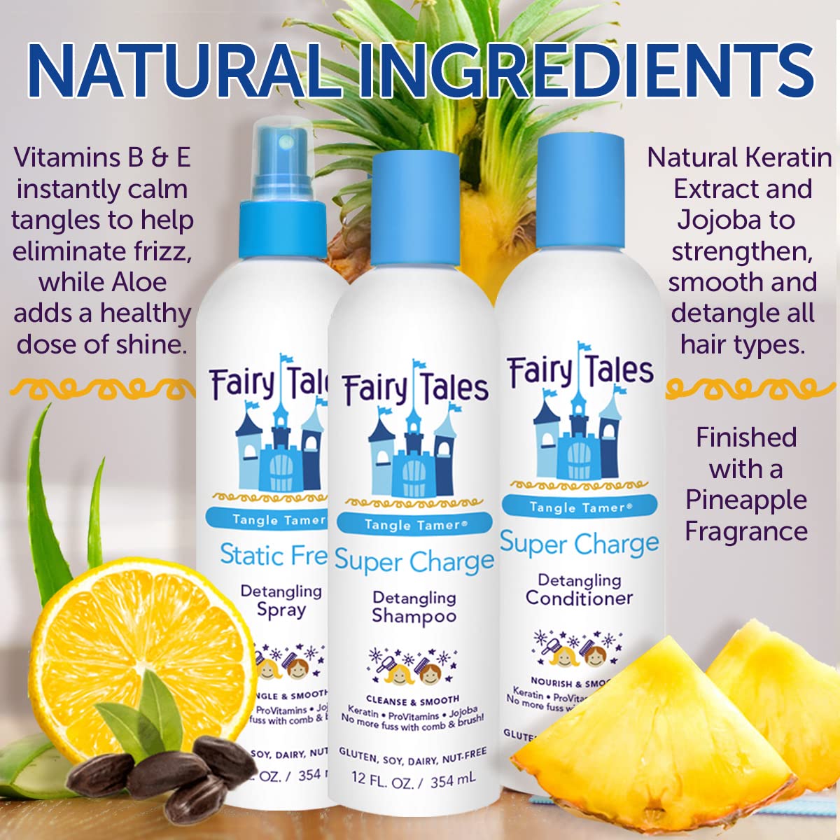 Fairy Tales Tangle Tamer Detangling Conditioner for Kids - Ultra Moisturizing and Anti Frizz Protection - Paraben Free, Sulfate Free - 12 Oz