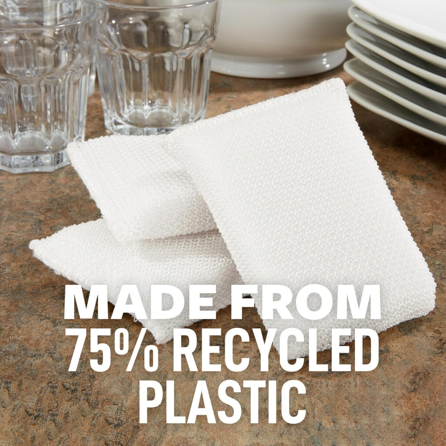 Scotch-Brite Dobie Pads, Dobie Sponge for All Purpose Cleaning of Kitchen, Bathroom, and Household, Non Scratch Dobie Cleaning Pads Safe for Non-Stick Cookware, 12 Dobie Pads