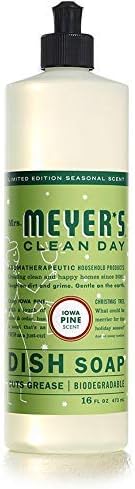 MRS. MEYER'S CLEAN DAY Liquid Dish Soap, Biodegradable Formula, Basil, 16 fl. oz - Pack of 3