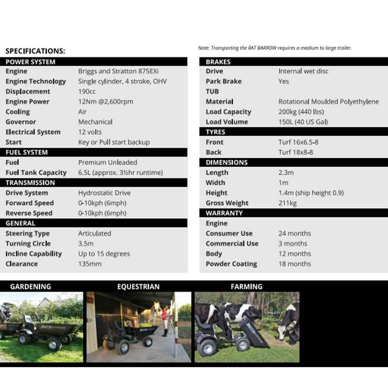 😍Clearance Sale💥RAT Barrow Ride On Articulated Tipping Wheelbarrow