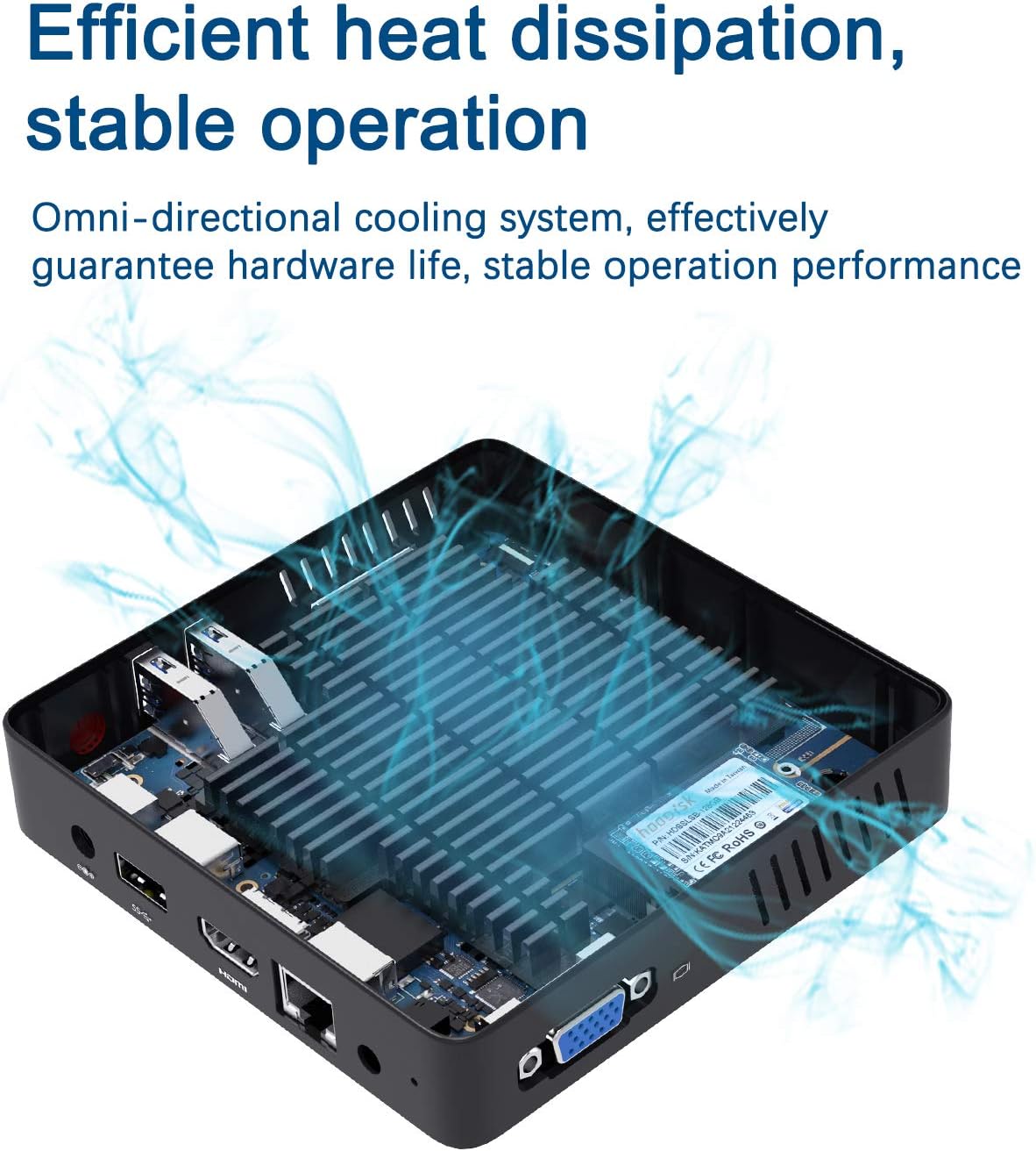 COOFUN Z83-W Mini PC, Atom x5-Z8350 Processor 2GB/32GB 1000Mbps LAN 2.4/5.8G Dual Band WiFi BT 4.0 with HDMI and VGA Ports, Windows 10,Fanless Computer