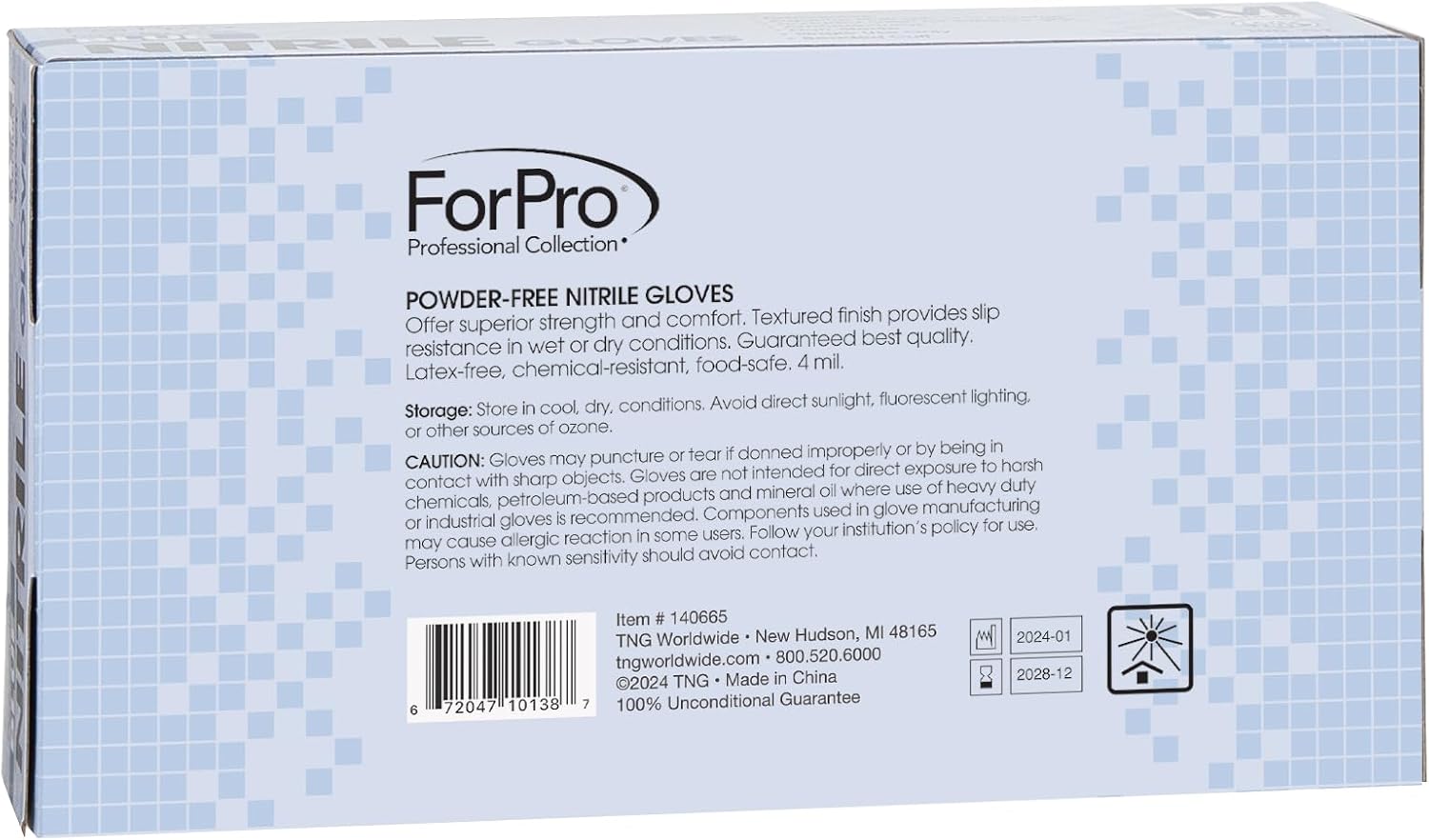 ForPro Professional Collection Disposable Nitrile Gloves, Chemical Resistant, Powder-Free, Latex-Free, Non-Sterile, Food Safe, 4 Mil, Black, Large, 100-Count