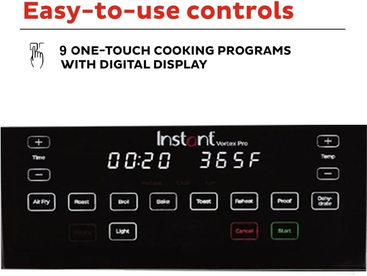 Instant Vortex Plus 6QT XL Air Fryer, 6-in-1, Broils, Dehydrates, Crisps, Roasts, Reheats, Bakes for Quick Easy Meals, 100+ In-App Recipes, Dishwasher-Safe, from the Makers of Instant Pot, Black