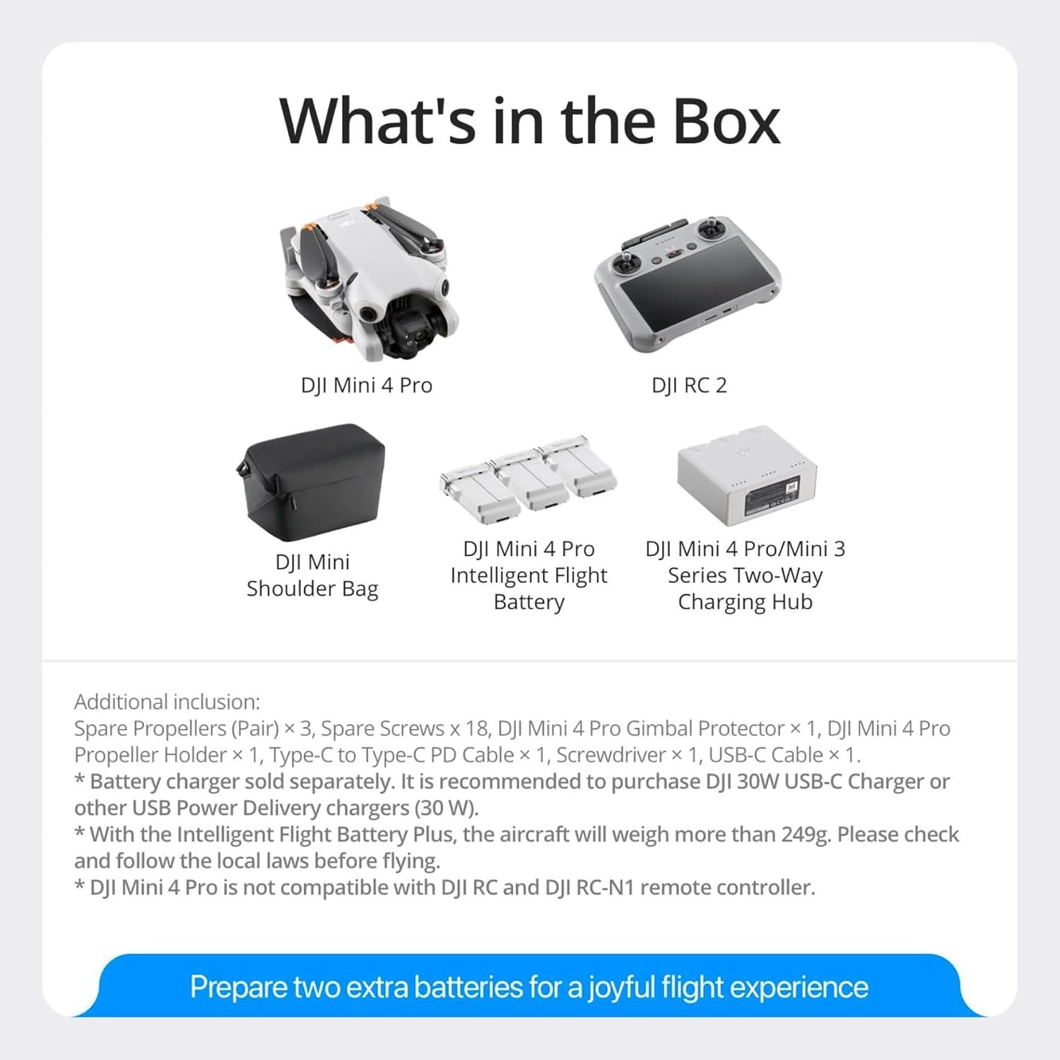 DJI Mini 4 Pro Fly More Combo Plus with DJI RC 2, Drones with Camera for Adults 4K, 3 Intelligent Flight Battery Plus for up to 135 Mins Flight Time, Smart Return to Home, Drone for Beginners