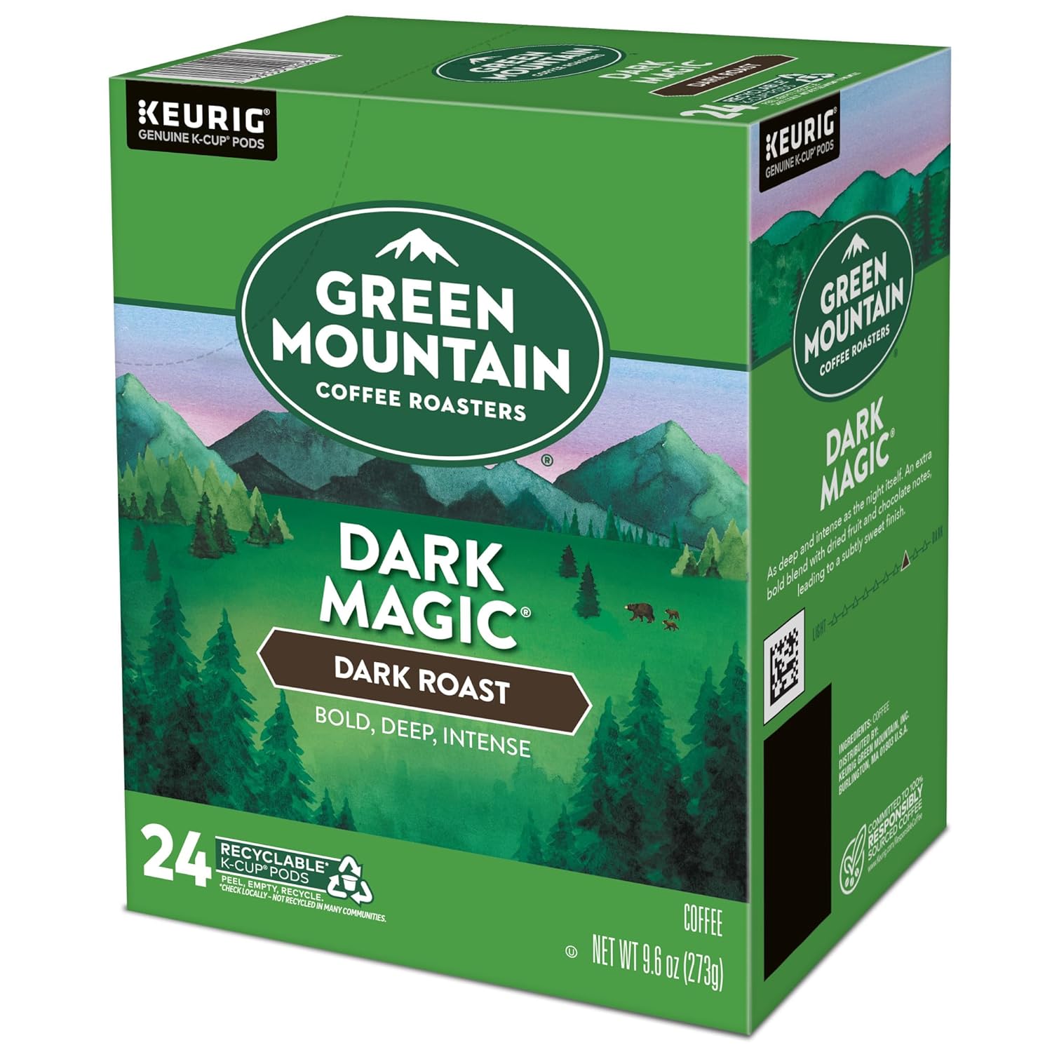 Green Mountain Coffee Roasters Dark Magic Keurig Single-Serve K-Cup Pods, Dark Roast Coffee, 72 Count (6 Packs of 12)