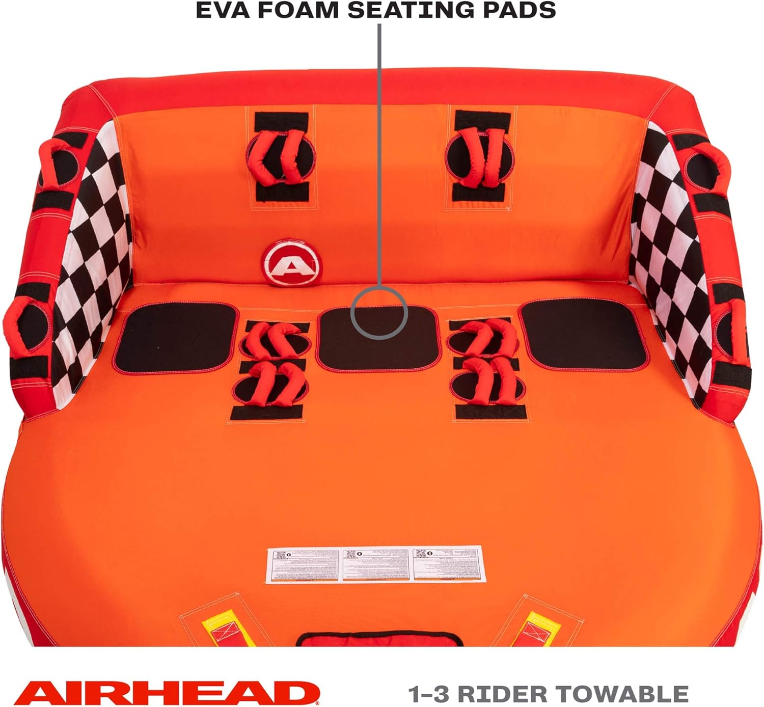 Airhead Mable Inflatable Towable Tube, 1-4 Rider Models, Dual Tow Points, Full Nylon Cover, EVA Foam Pads, Patented Speed Valve, Boat Tubes and Towables