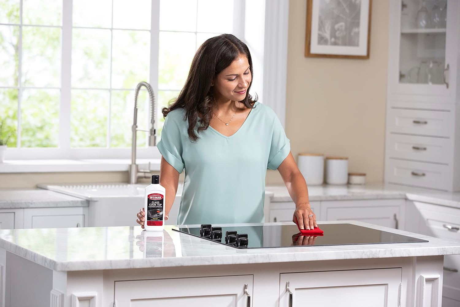 Weiman Non-Abrasive, No Scratch Induction Glass Ceramic Stove Cooktop Heavy Duty Cleaner and Polish, 20 Ounce