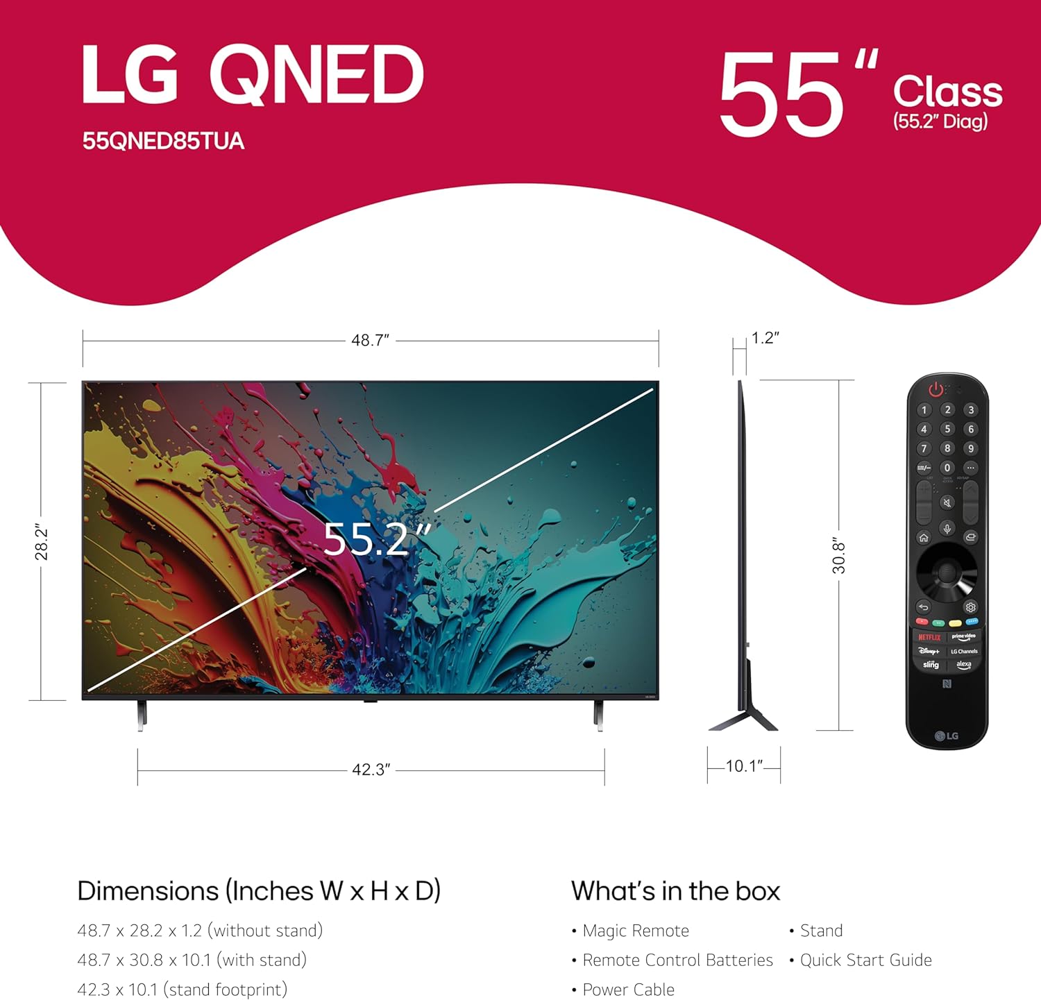 LG 86-Inch Class QNED85T Series LED Smart TV 4K Processor Flat Screen with Magic Remote AI-Powered with Alexa Built-in (86QNED85TUA, 2024)