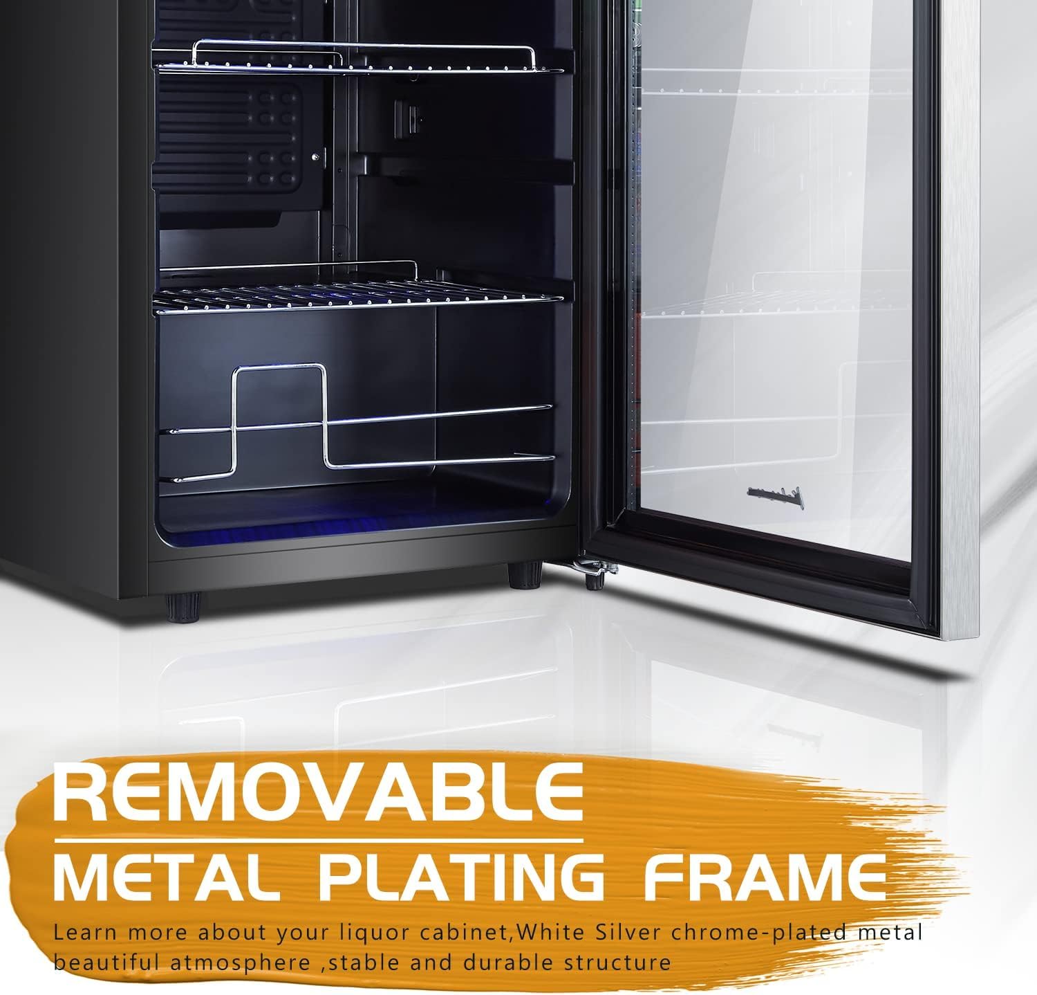 Kalamera 24 inch Wine Cooler, 46 Bottle - Dual Zone Built-in or Freestanding Fridge with Stainless Steel Reversible Glass Door, for Home, Kitchen, or Office.