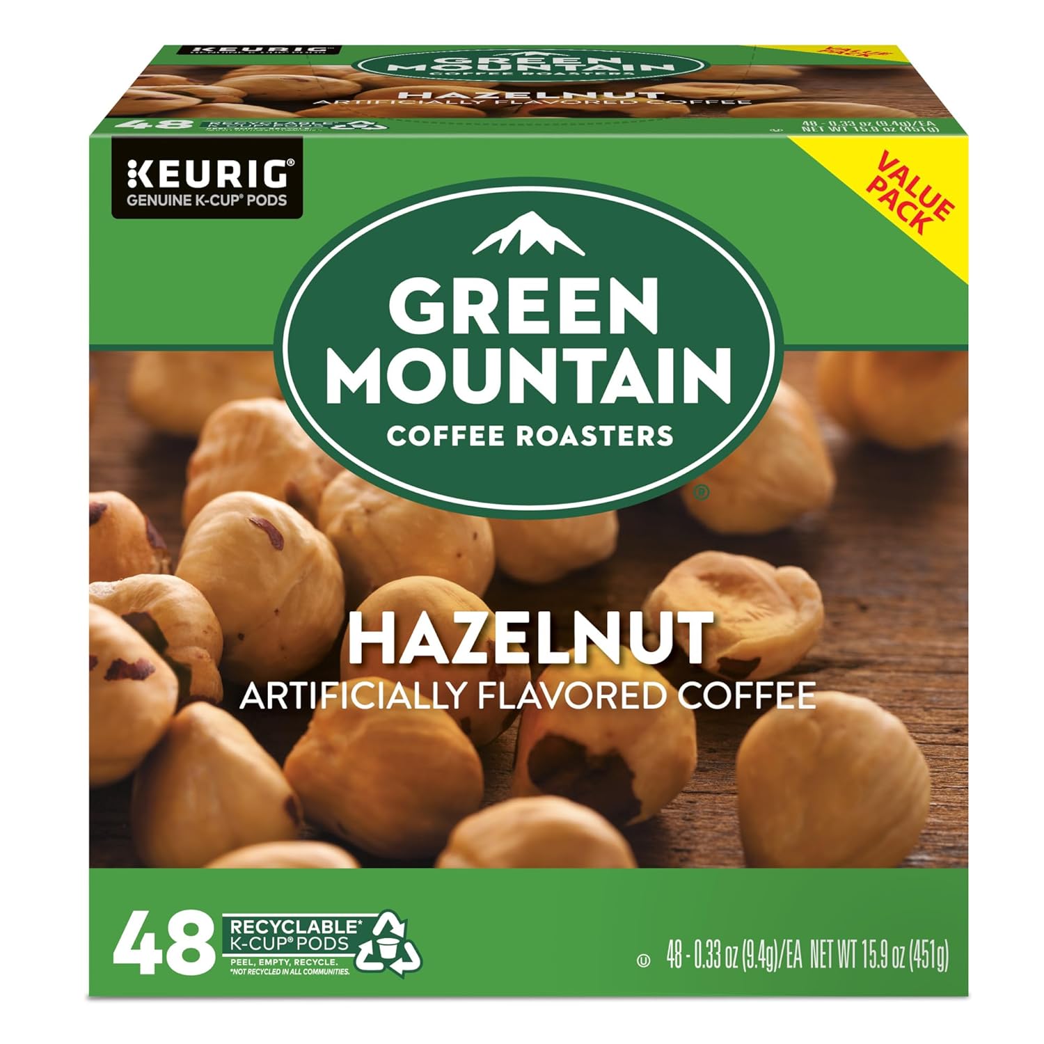 Green Mountain Coffee Roasters Caramel Vanilla Cream Keurig Single-Serve K-Cup pods, Light Roast Coffee, 72 Count (6 Packs of 12)
