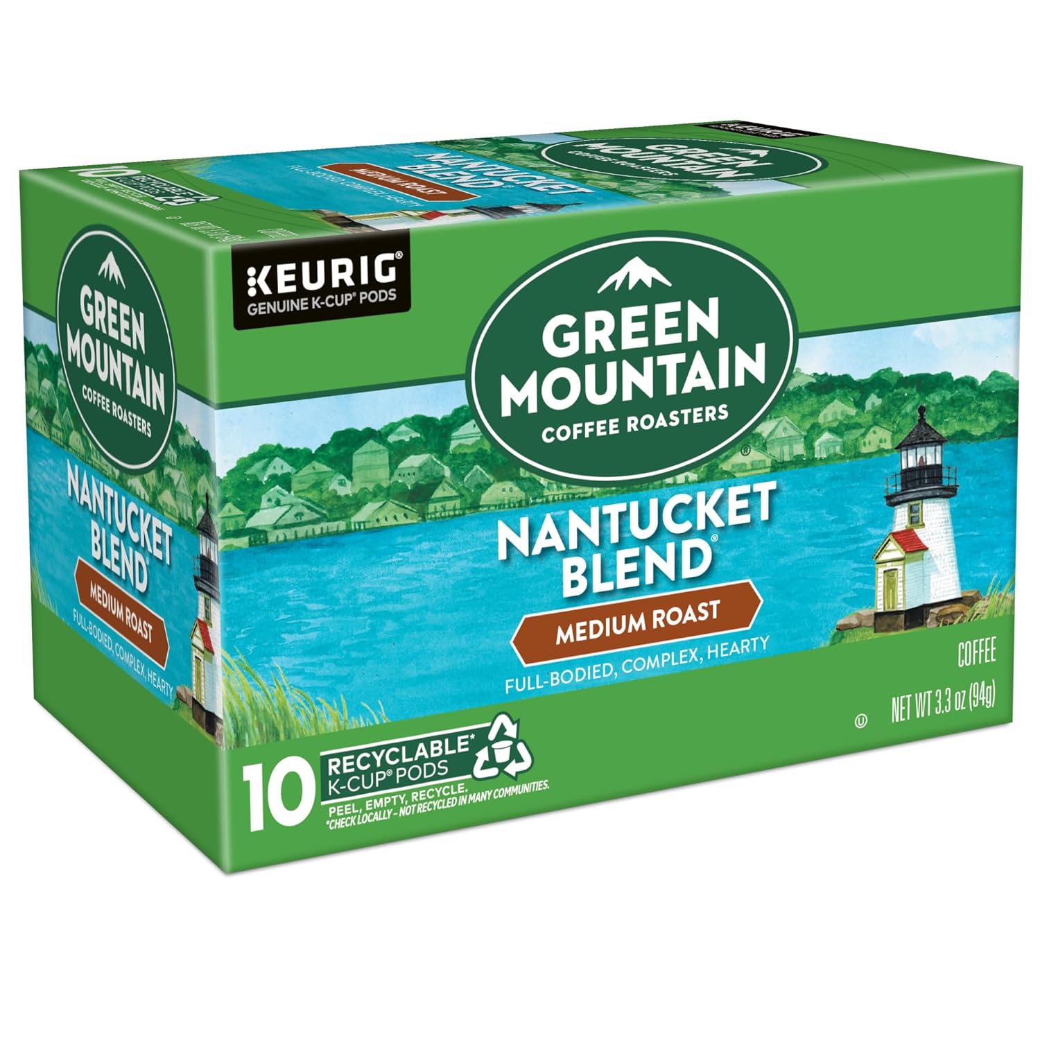 Green Mountain Coffee Roasters Half Caff Keurig Single-Serve K-Cup pods, Medium Roast Coffee, 72 Count (6 Packs of 12)