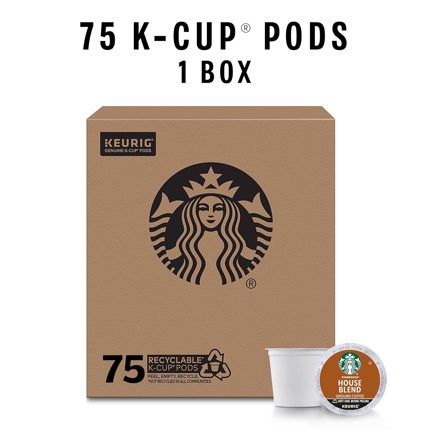 Starbucks K-Cup Coffee Pods, Medium Roast Coffee, Pike Place Roast for Keurig Brewers, 100% Arabica, 4 boxes (96 pods total)