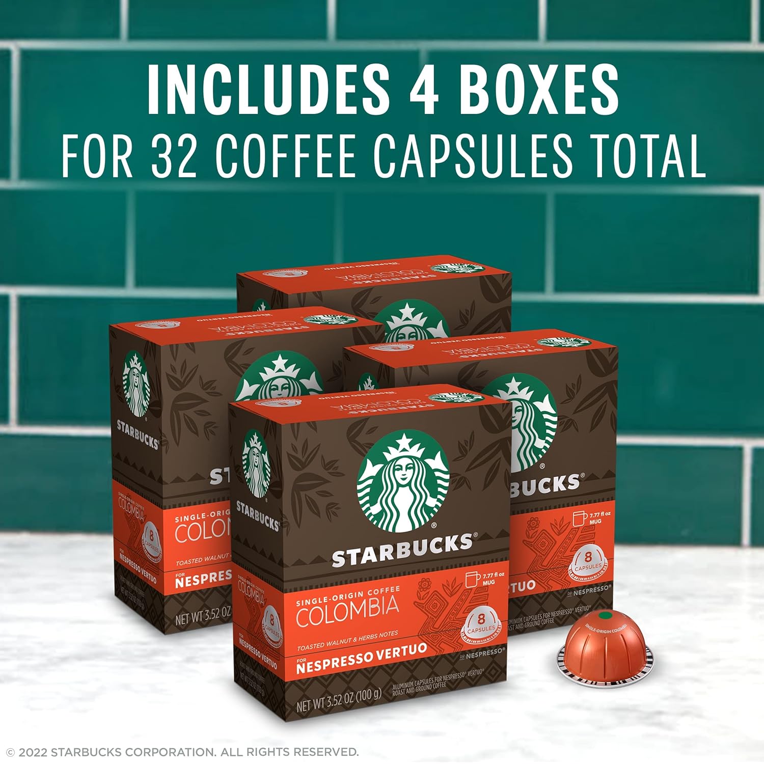 Starbucks by Nespresso Vertuo, Pike Place, Medium Roast Coffee 32-count Coffee Pods, Brews 7.8 oz.