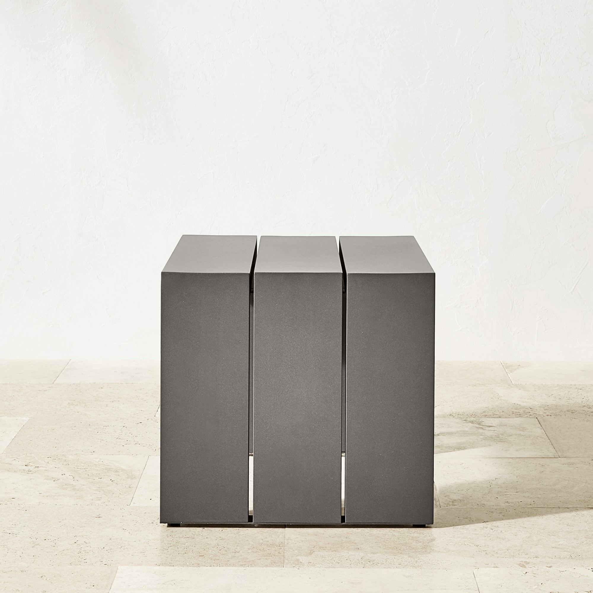 Larnaca Slate Grey Metal Outdoor Side Table (24