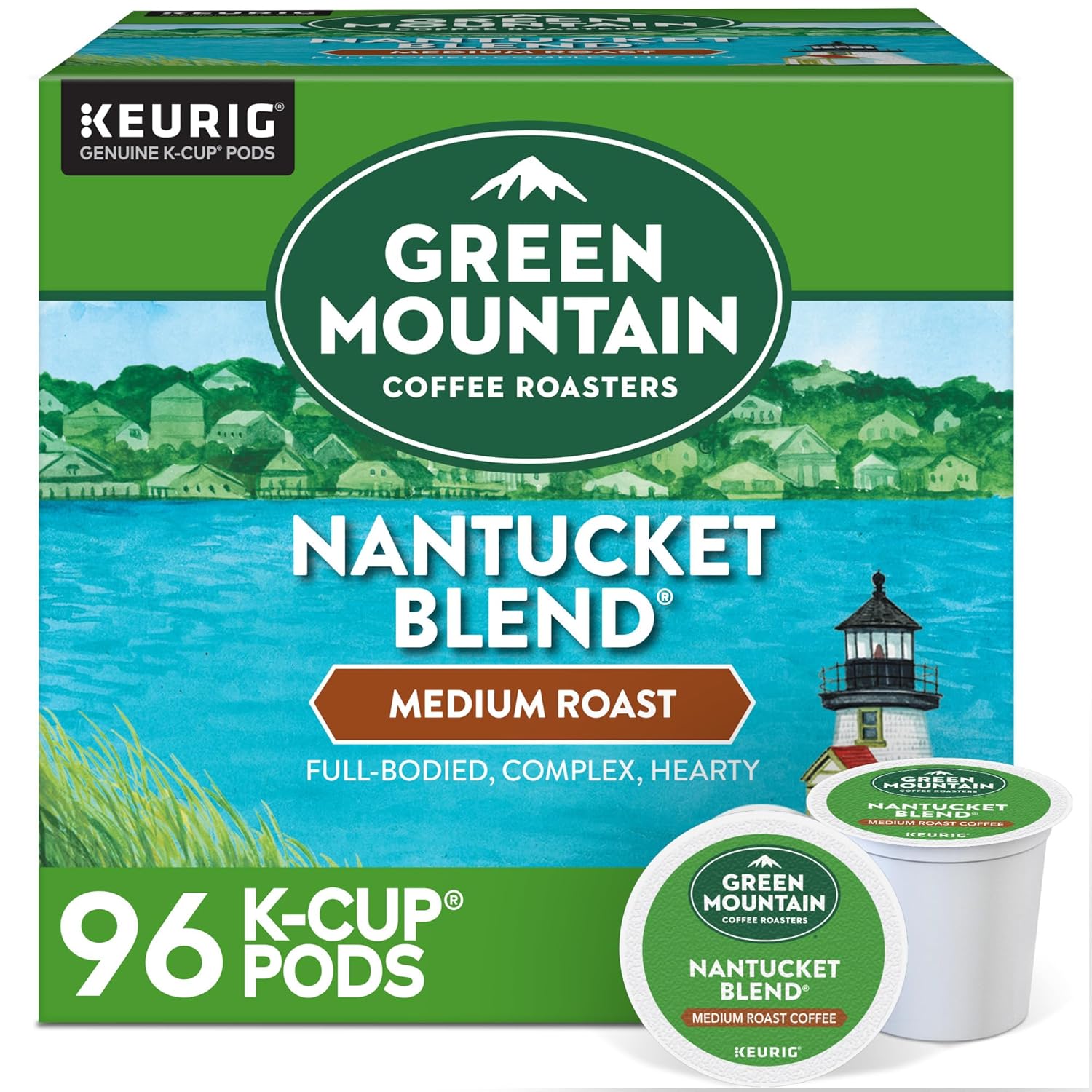 Green Mountain Coffee Roasters Half Caff Keurig Single-Serve K-Cup pods, Medium Roast Coffee, 72 Count (6 Packs of 12)