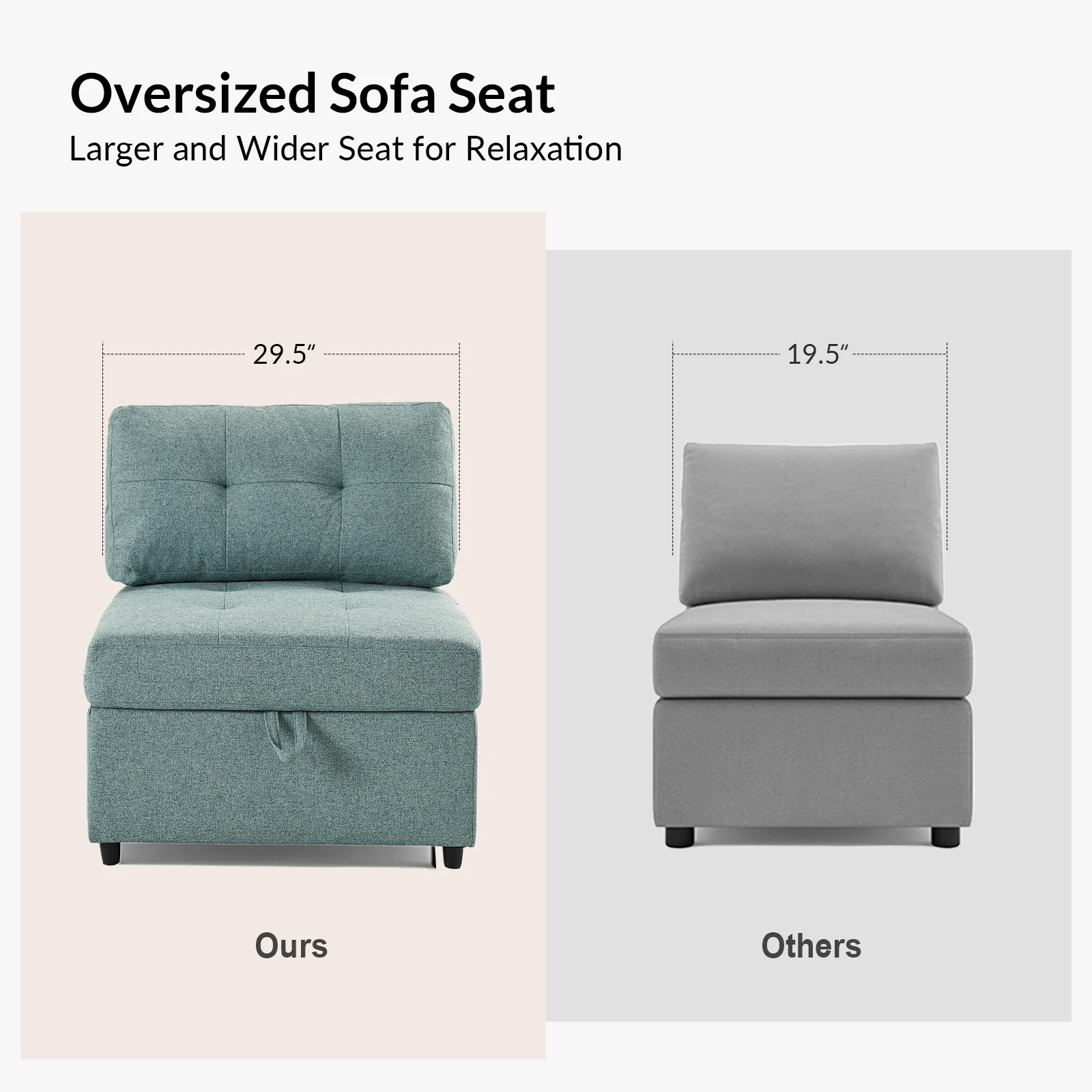 Raquel Sectional Six-Seat Storage Full Armrests Sofa