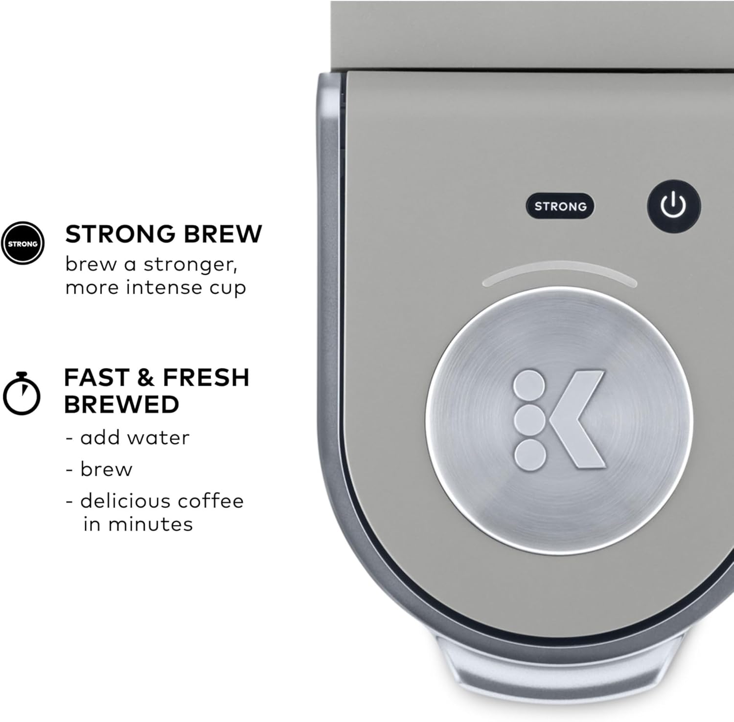 Keurig K-Mini Plus Single Serve K-Cup Pod Coffee Maker, with 6 to 12oz Brew Size, Stores up to 9 K-Cup Pods, Travel Mug Friendly, Matte Black