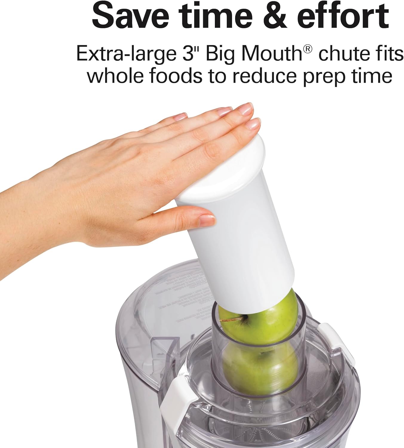 Hamilton Beach Juicer Machine, Big Mouth Large 3” Feed Chute for Whole Fruits and Vegetables, Easy to Clean, Centrifugal Extractor, BPA Free, 800W Motor, Black