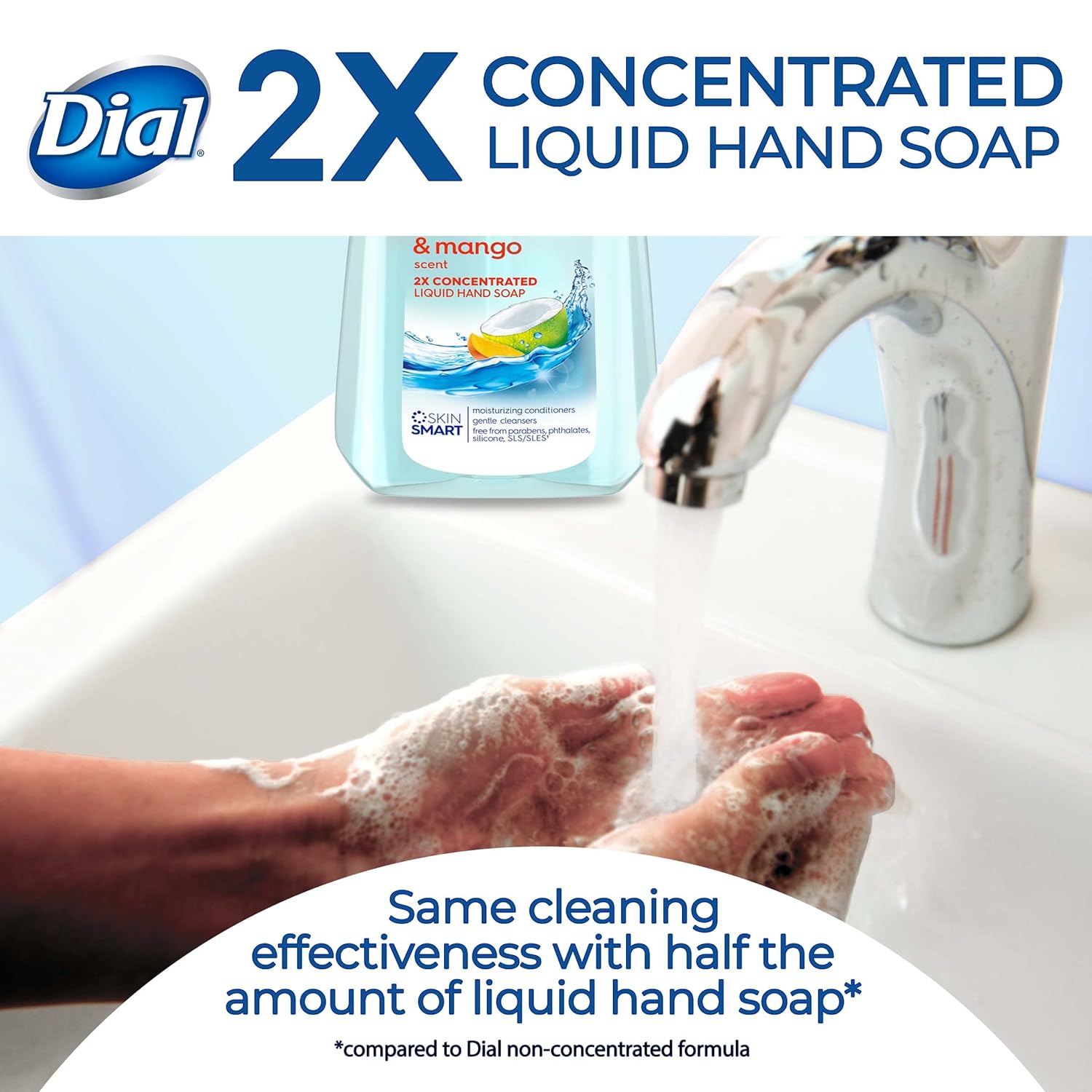 Dial Antibacterial Liquid Hand Soap, Spring Water, 11 fl oz (Pack of 4)