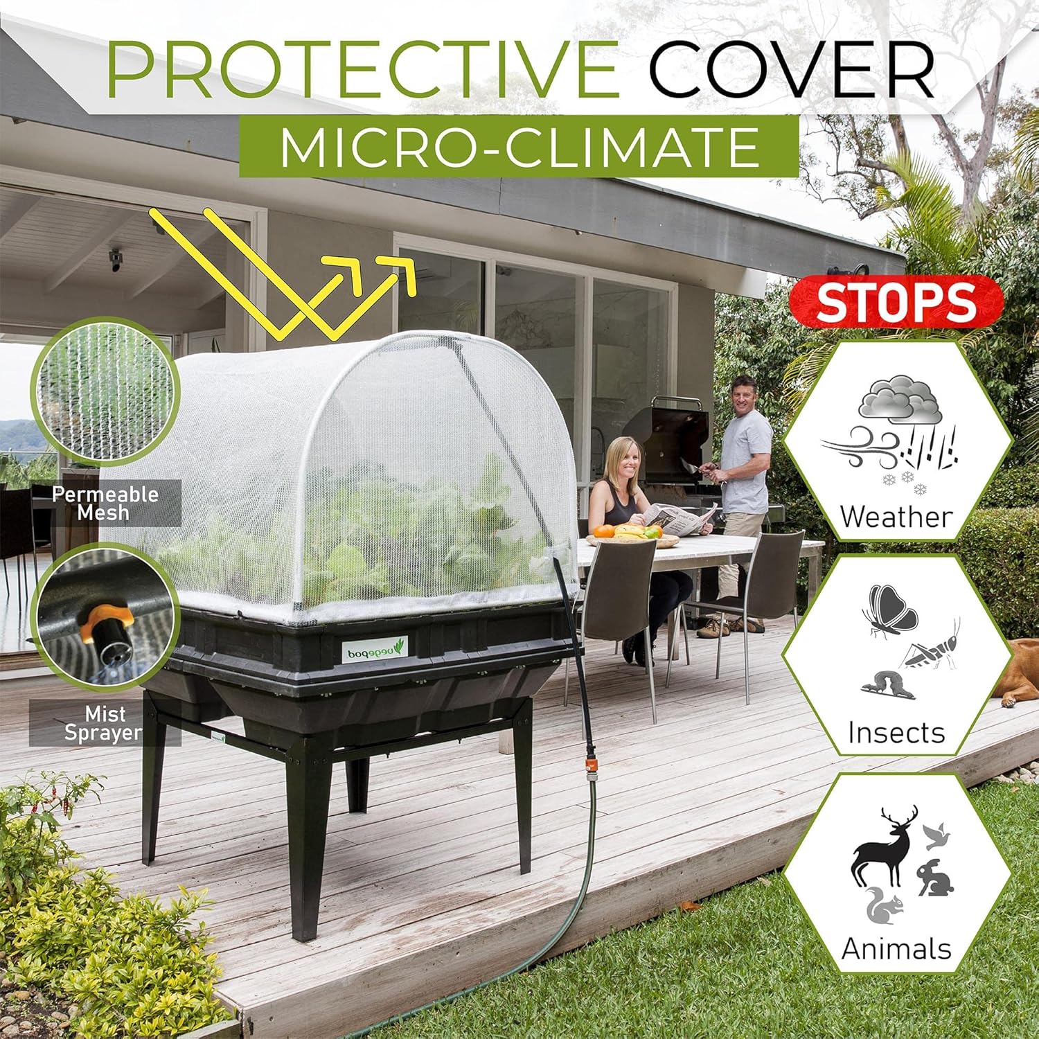 Vegepod - Raised Garden Bed - Self Watering Container Garden Kit with Protective Cover