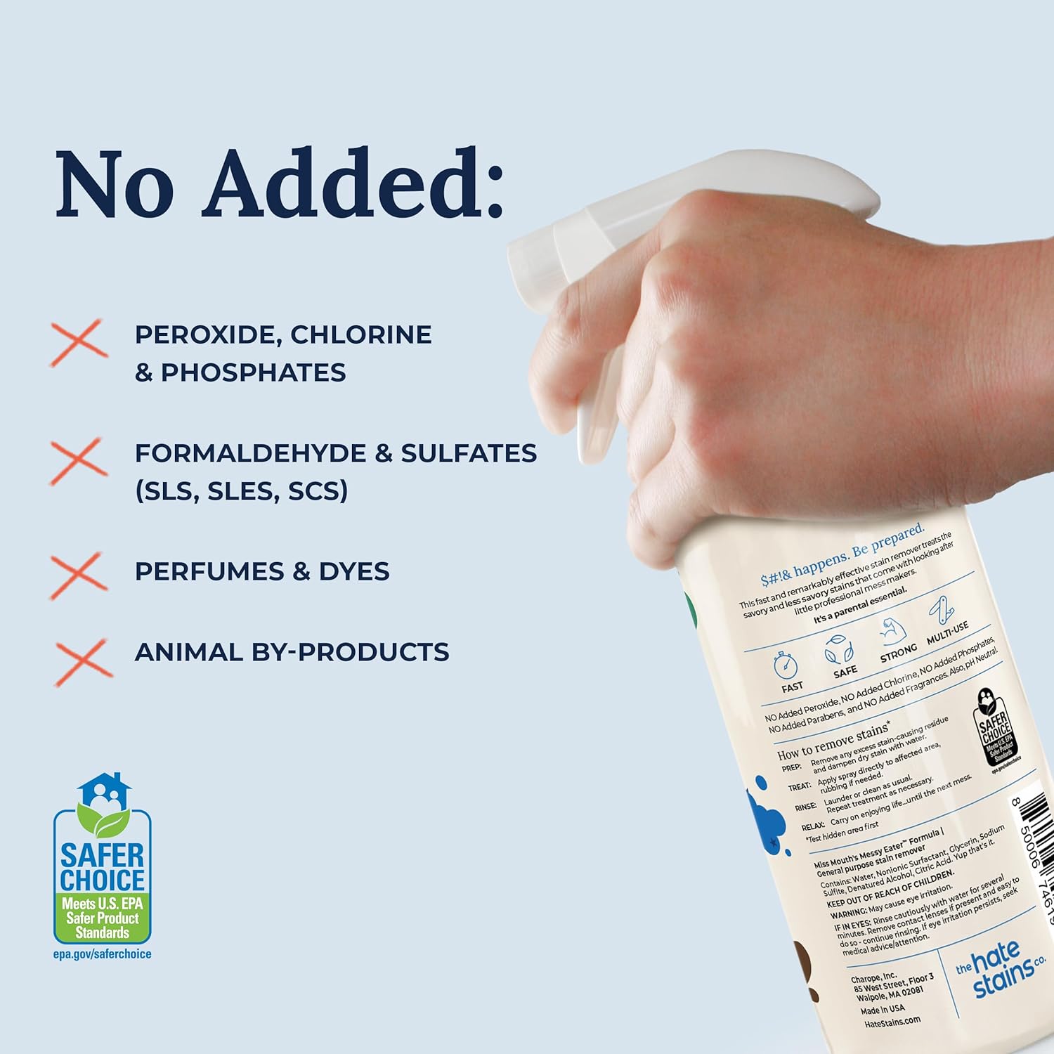 Miss Mouth's Messy Eater Stain Treater Spray - 4oz Stain Remover - Newborn & Baby Essentials - No Dry Cleaning Food, Grease, Coffee Off Laundry, Underwear, Fabric