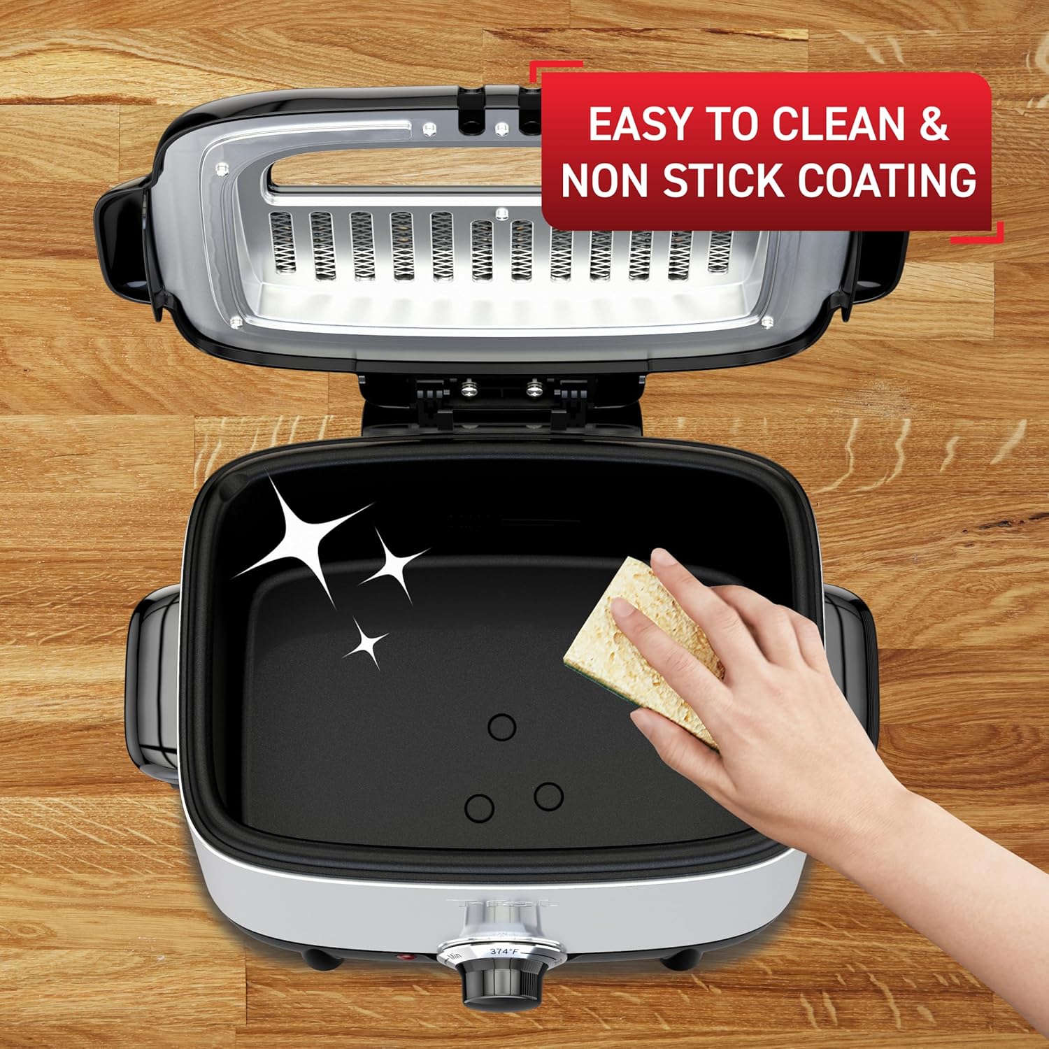 T-fal 3.5L Stainless Steel Deep Fryer with Basket, 1700W, Oil Filtration, Temp Control, Digital Timer, Dishwasher Safe Parts