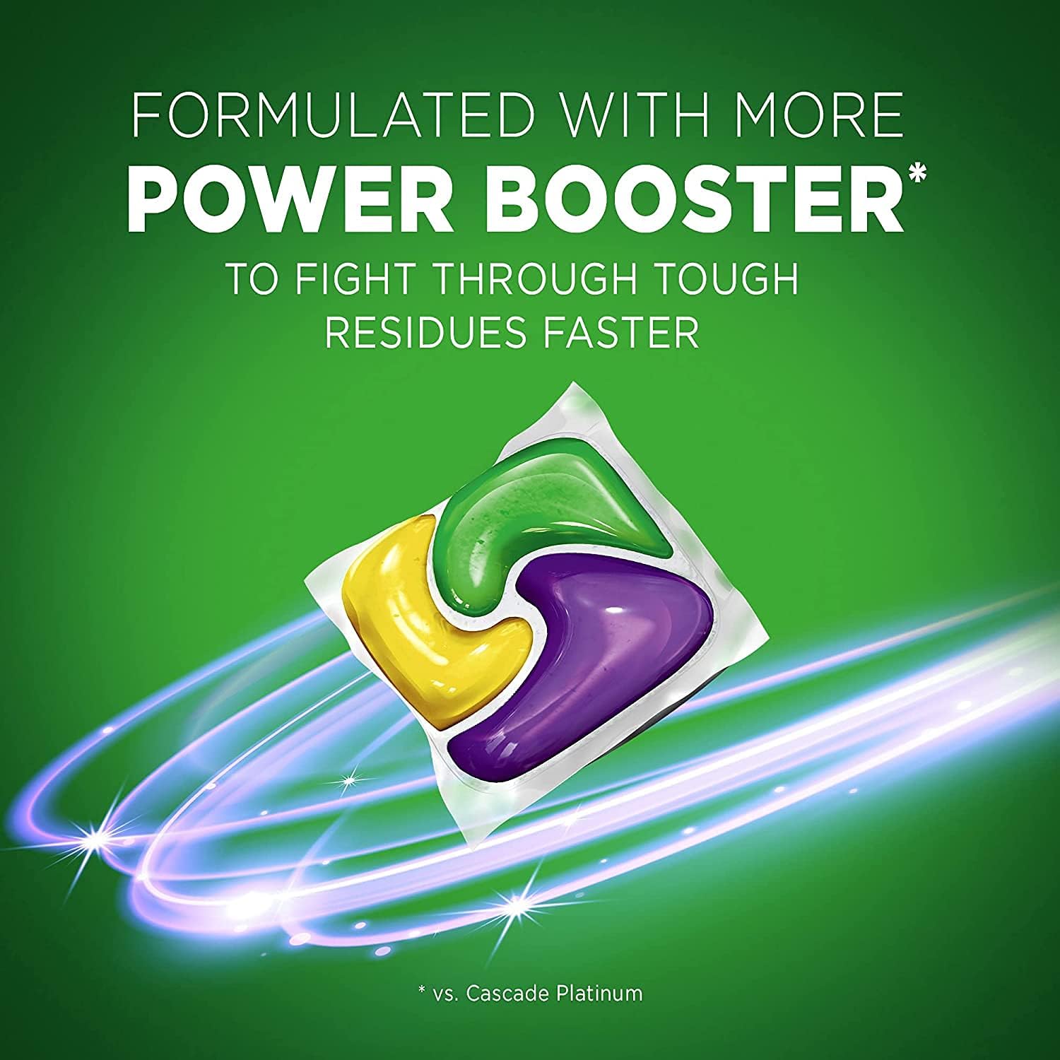 Cascade Platinum Dishwasher Pods, Detergent, Soap Pods, Actionpacs with Dishwasher Cleaner and Deodorizer Action, Fresh, 62 Count