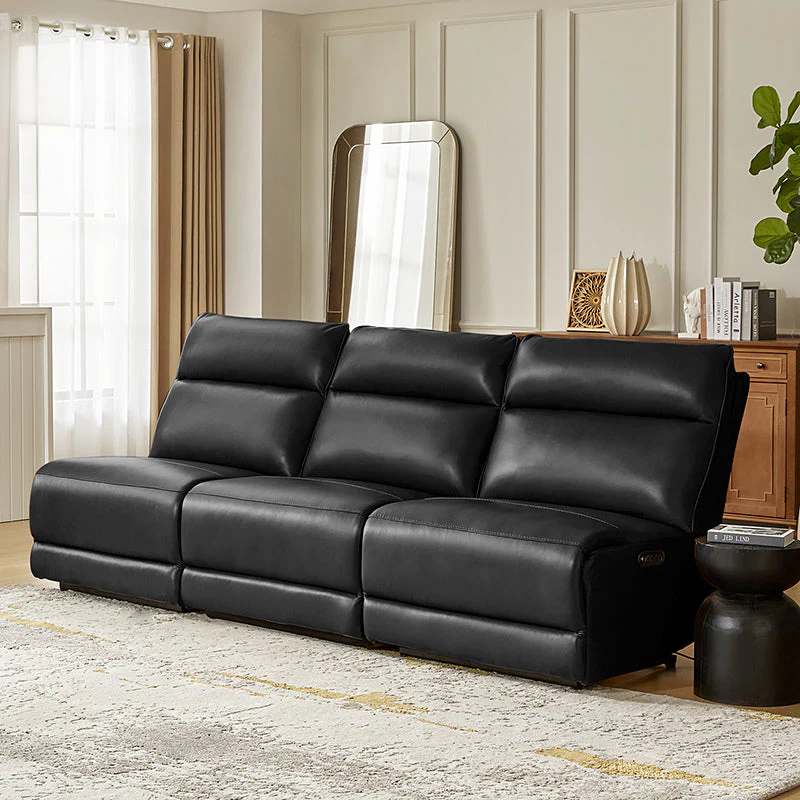 Raphael Genuine Leather Power Reclining Sectional with USB and Type-C